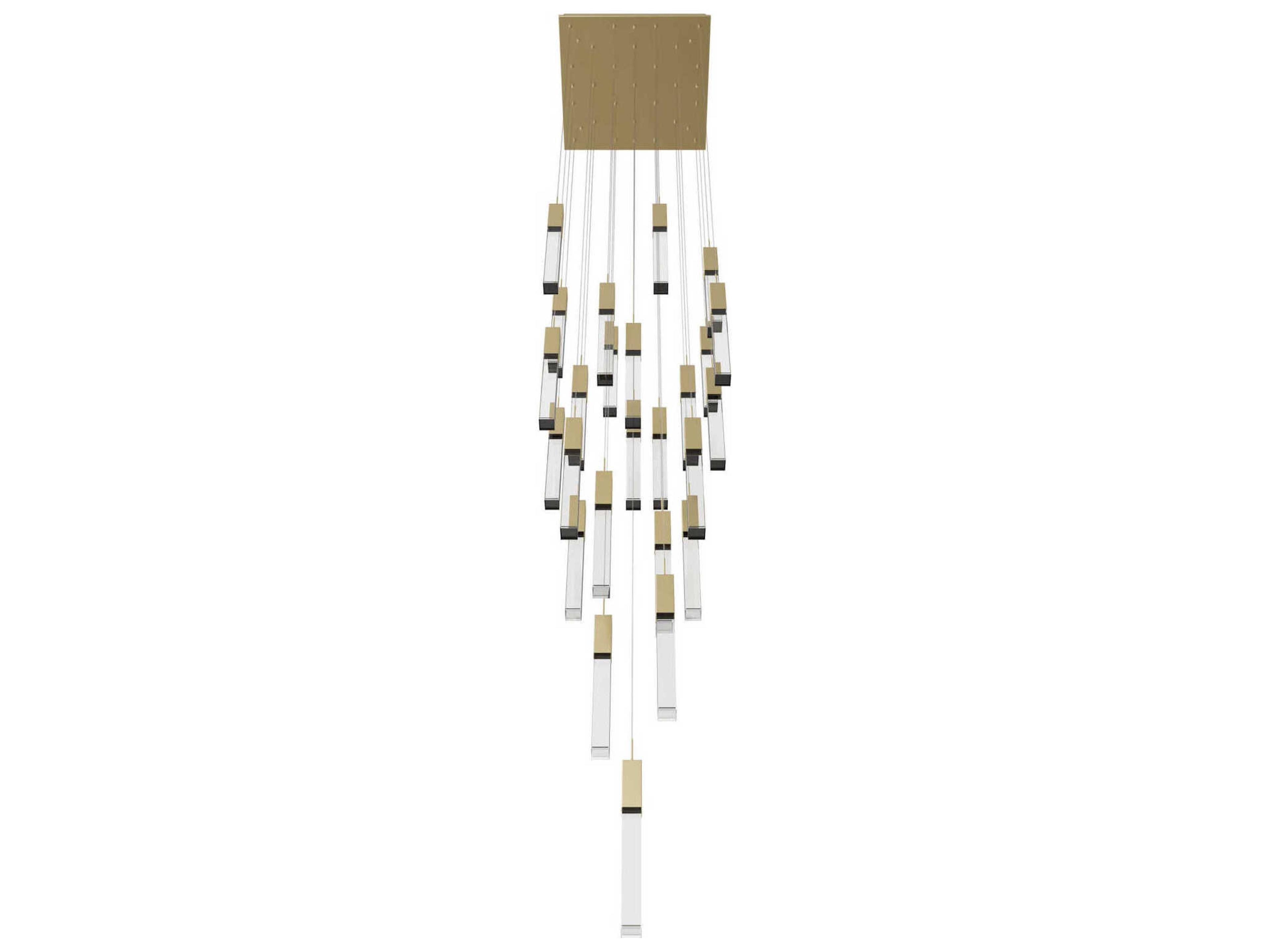 Avenue Lighting The Original Glacier 25-Light Brushed Brass Linear Pendant