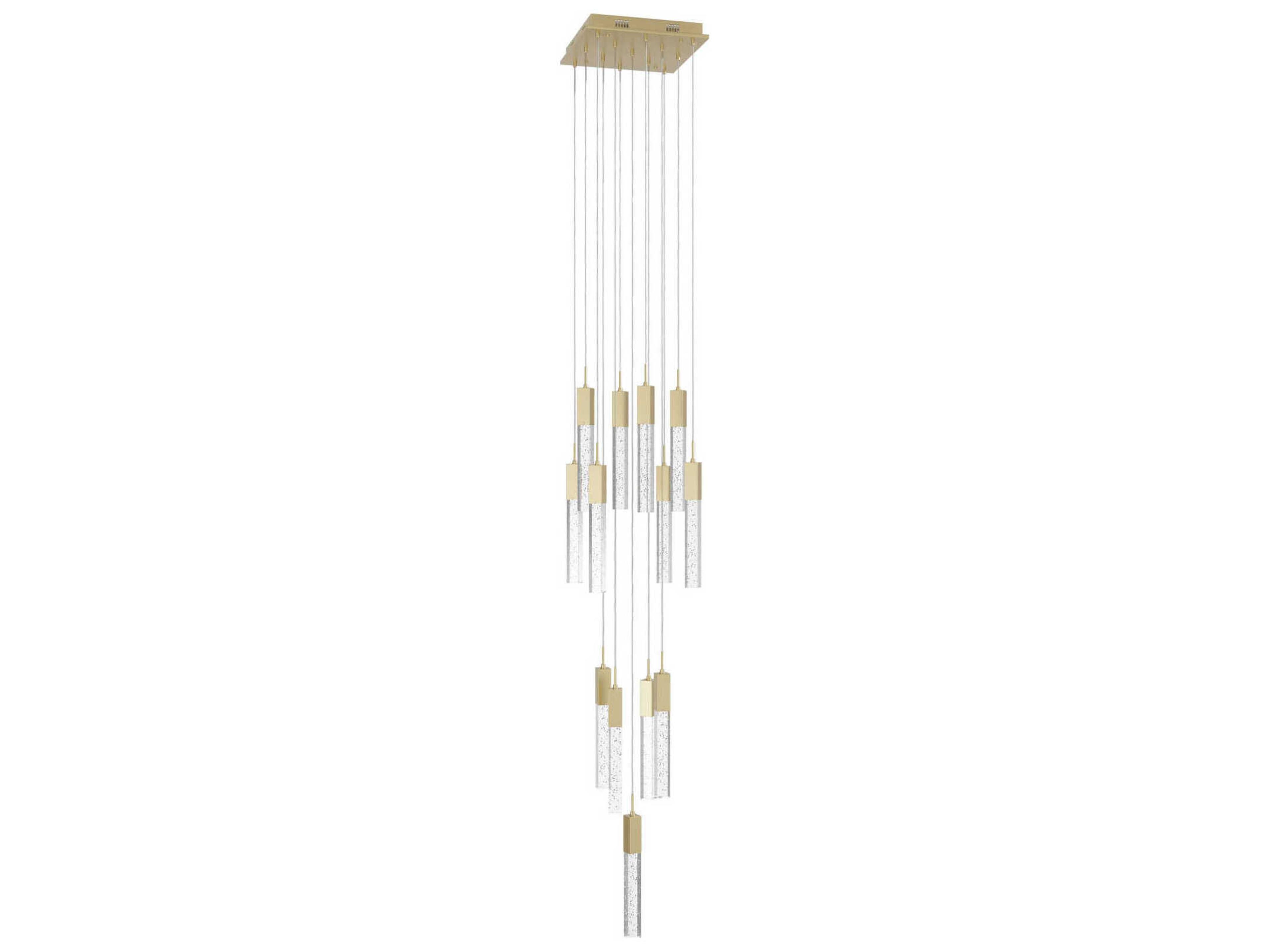 The Original Glacier Avenue 13 Light Multi Port Pendant In Brushed Brass