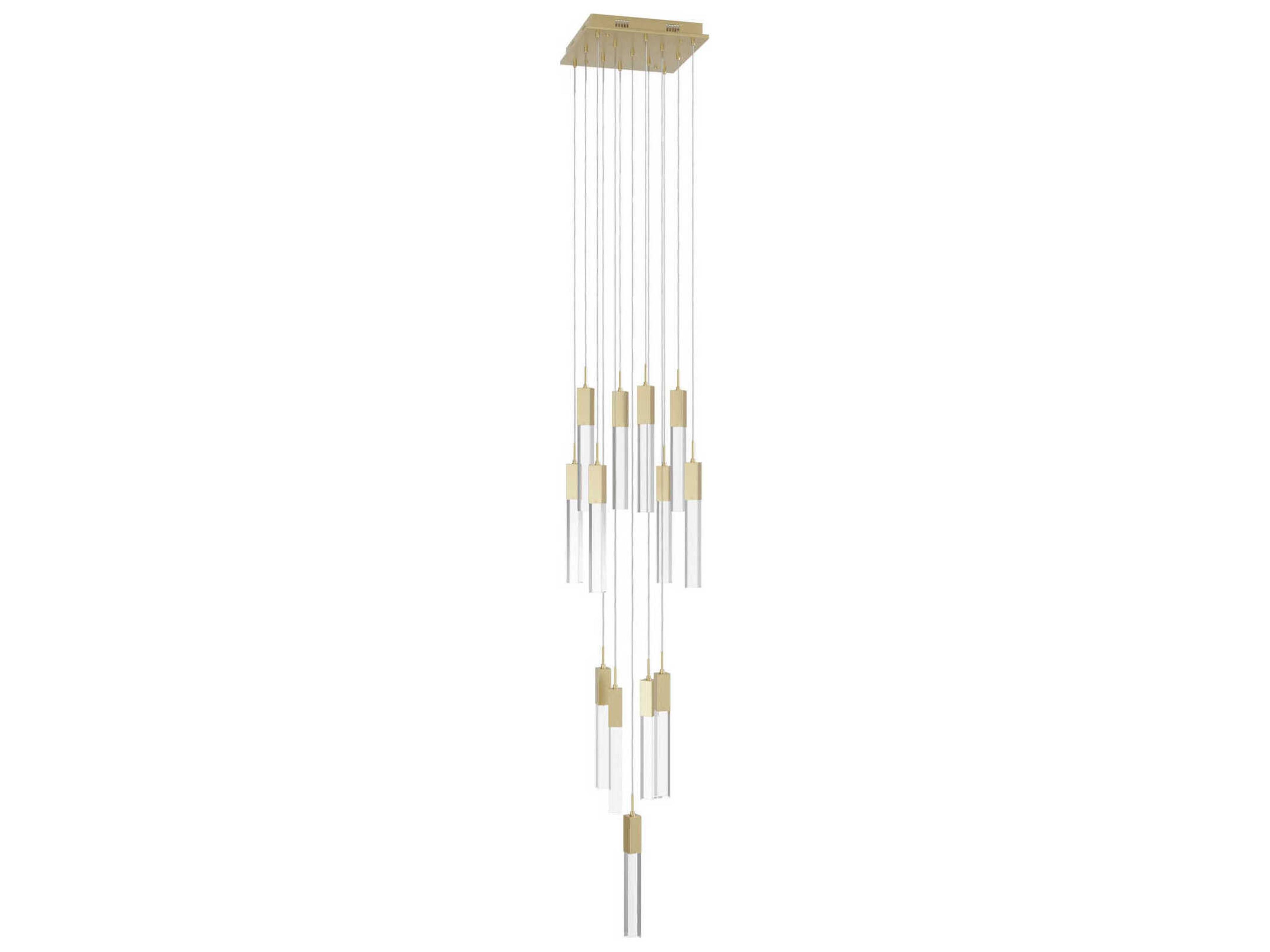 Avenue Lighting The Original Glacier 13-Light Brushed Brass Linear Pendant