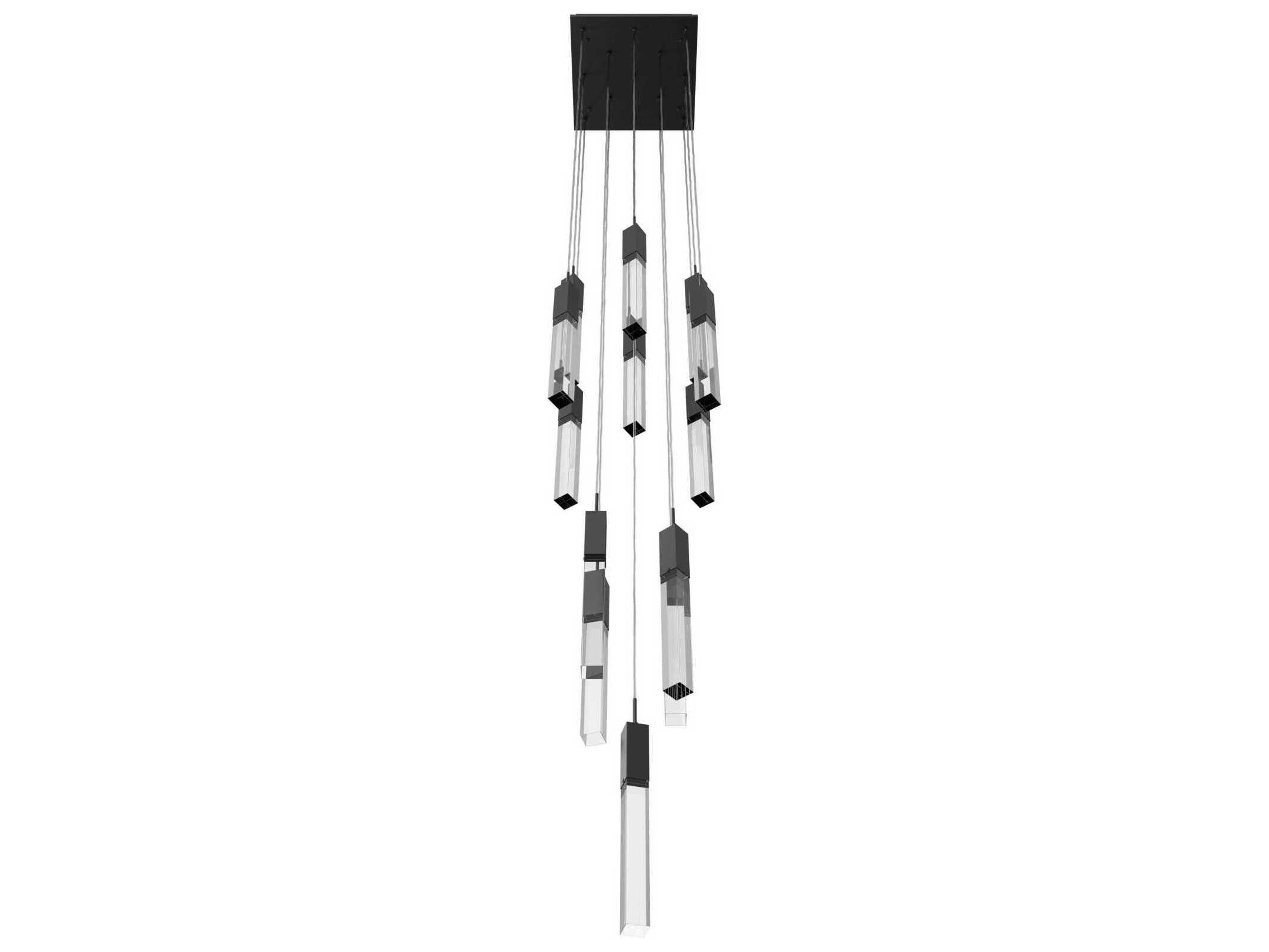 Avenue Lighting The Original Glacier 13-Light Black Linear Pendant