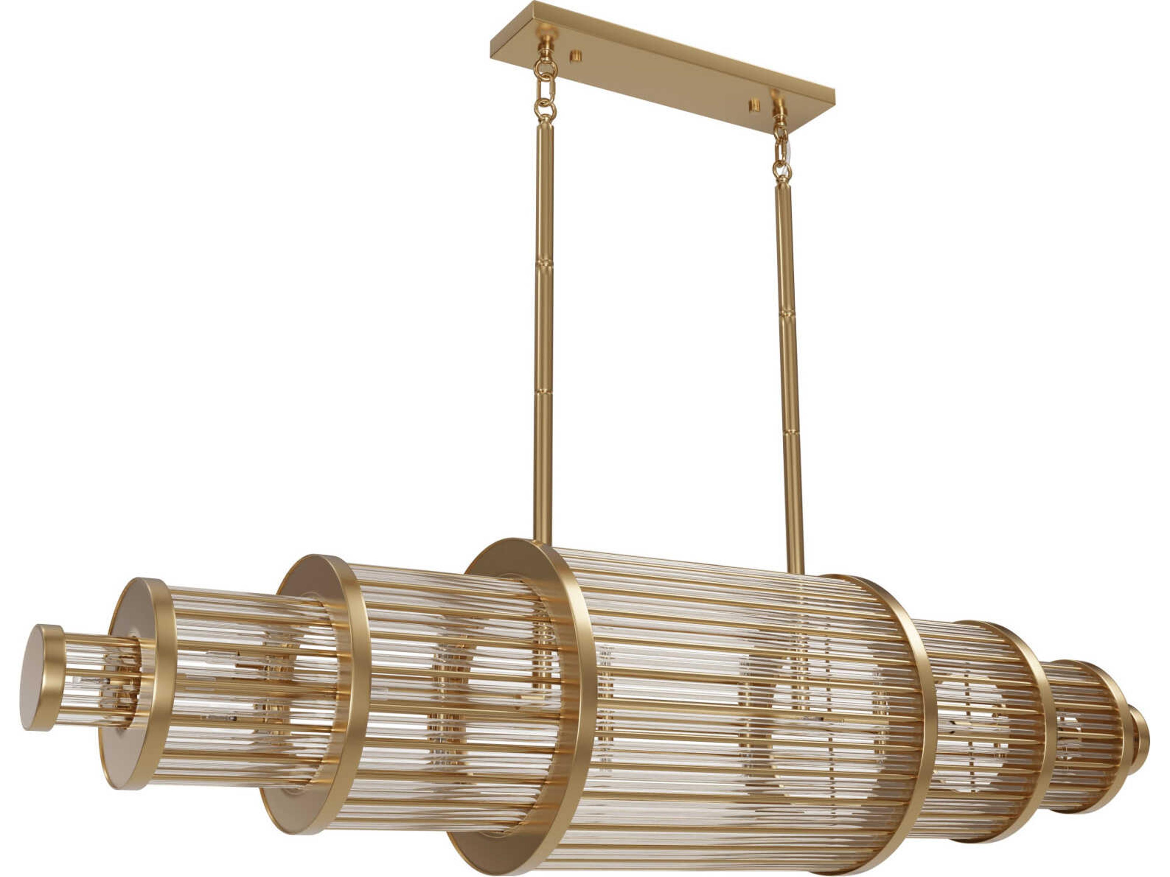 Avenue Lighting Waldorf 28-Light Aged Brass Linear Island Pendant