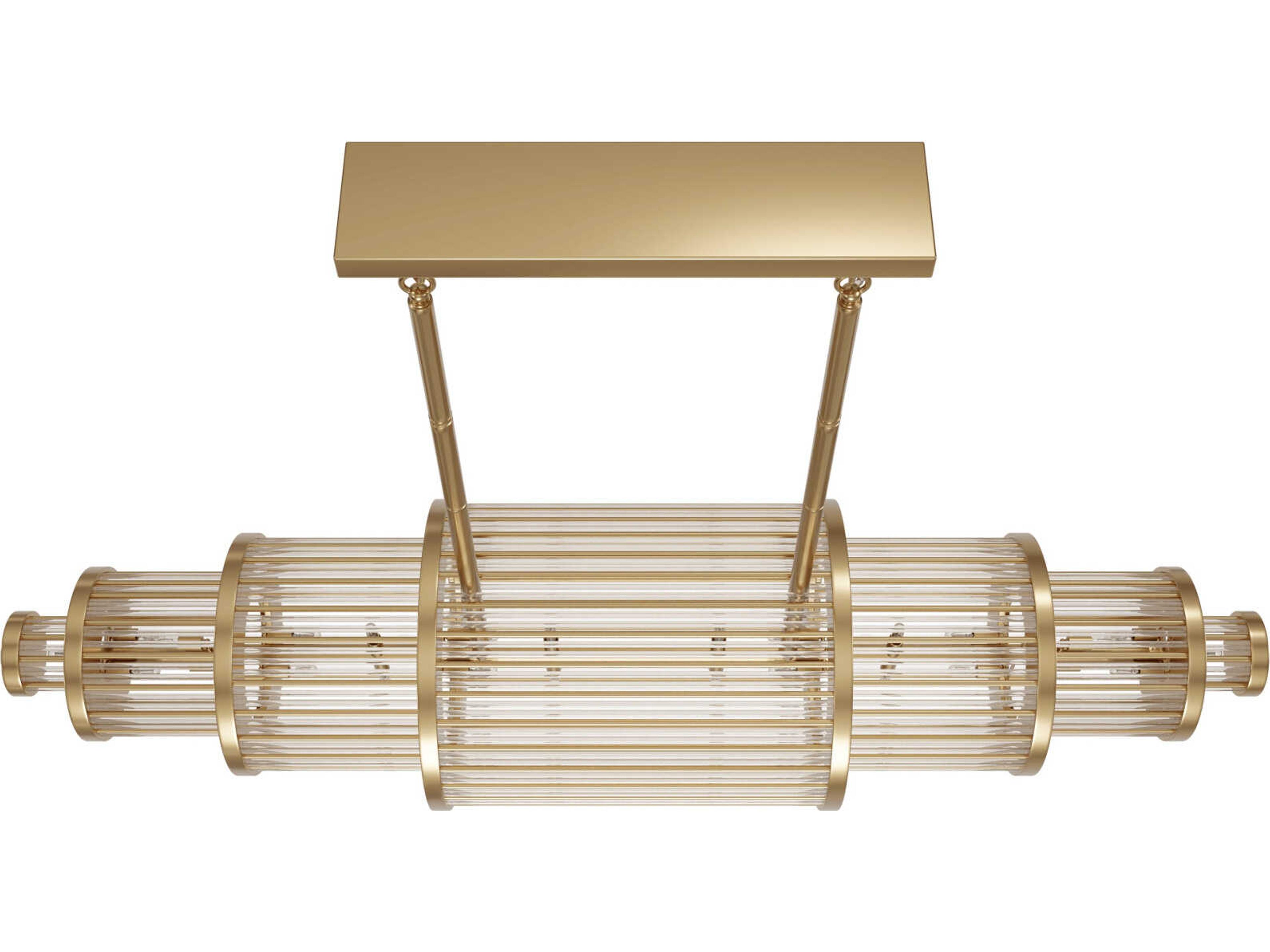 Avenue Lighting Waldorf 28-Light Aged Brass Linear Island Pendant