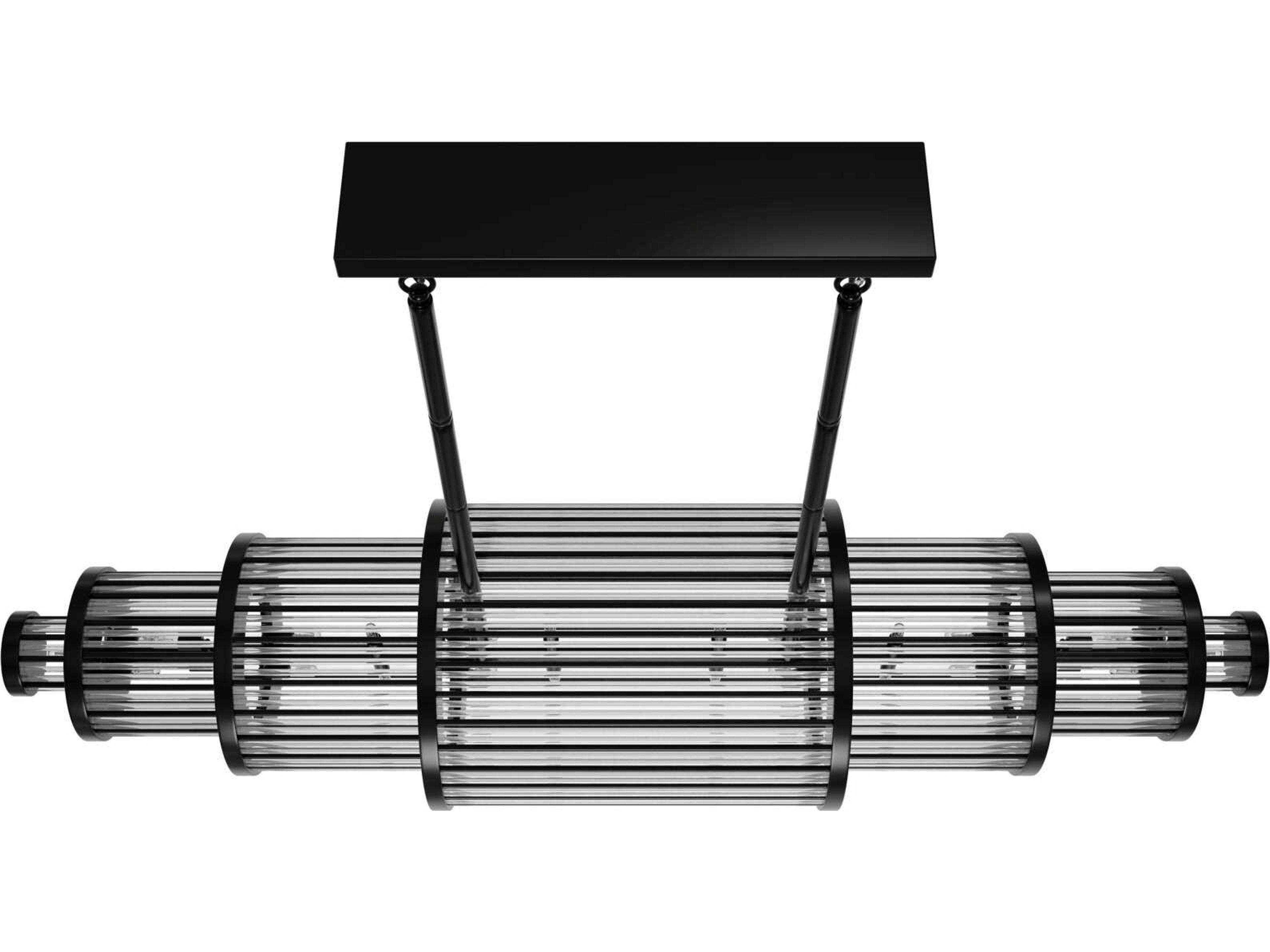 Avenue Lighting Waldorf 28-Light Polished Gunmetal Black Linear Island Pendant