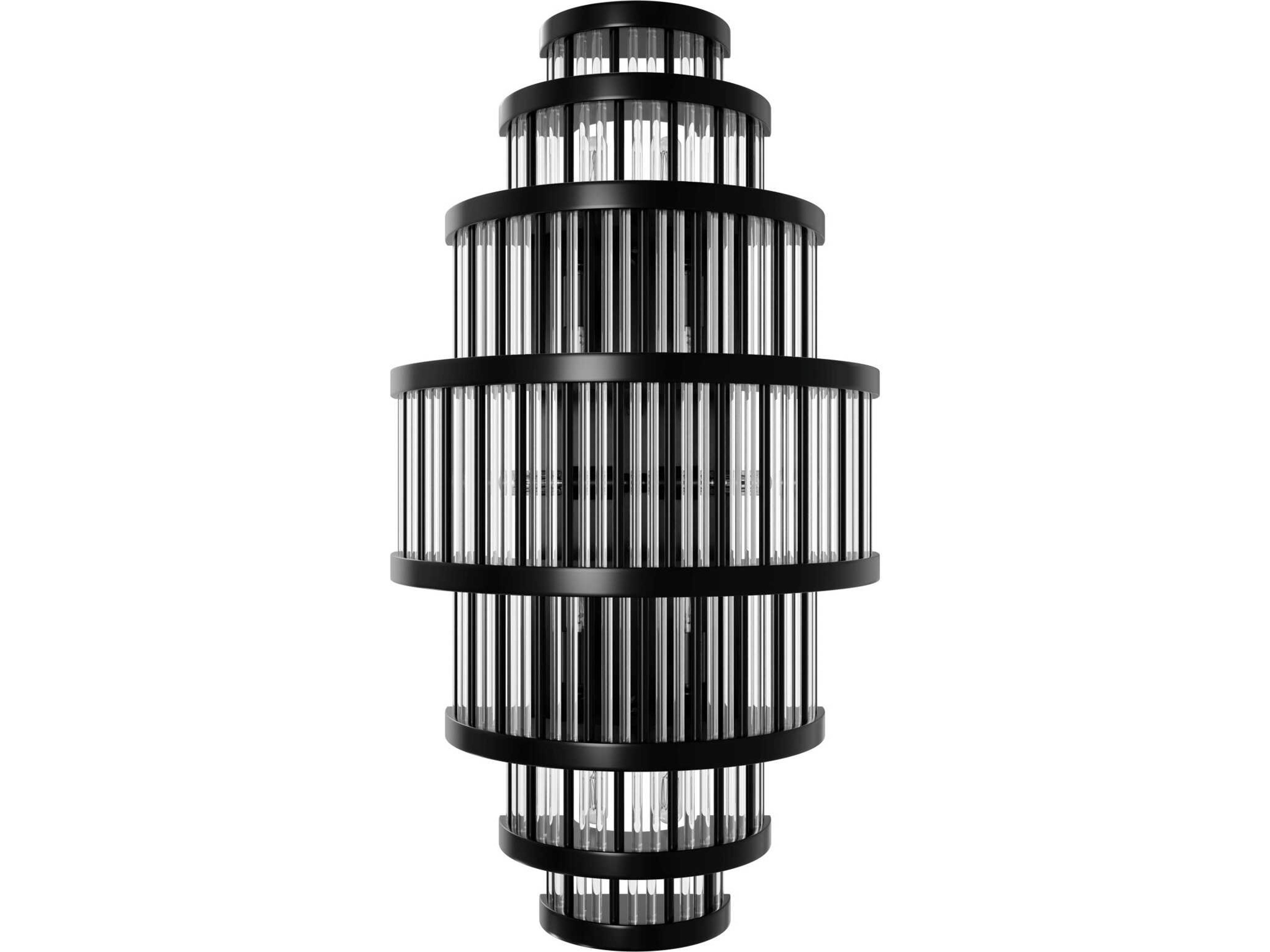 Waldorf Wall Sconce Polished Gunmetal Art Deco