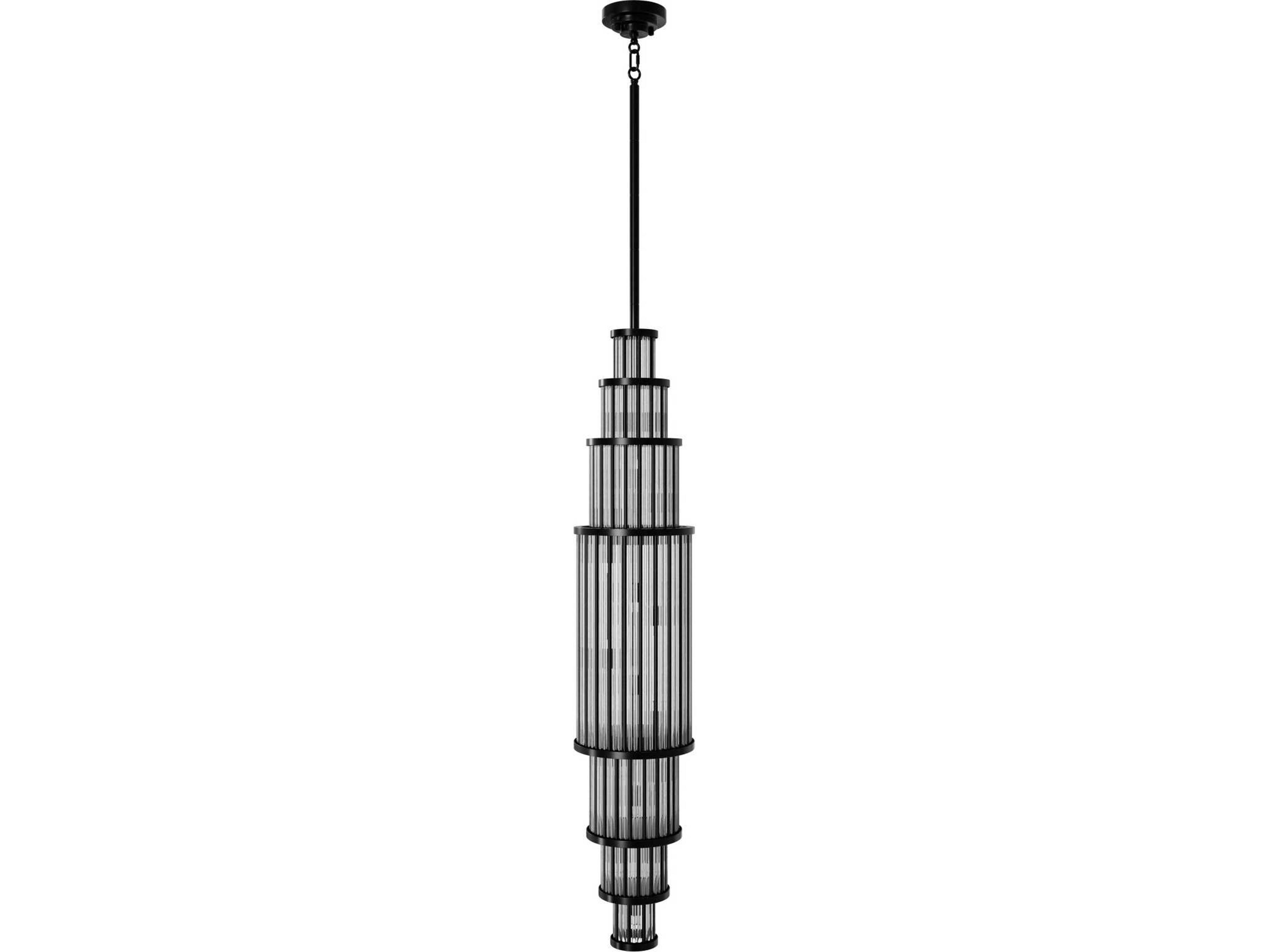 Waldorf Pendant Light Polished Gunmetal Art Deco