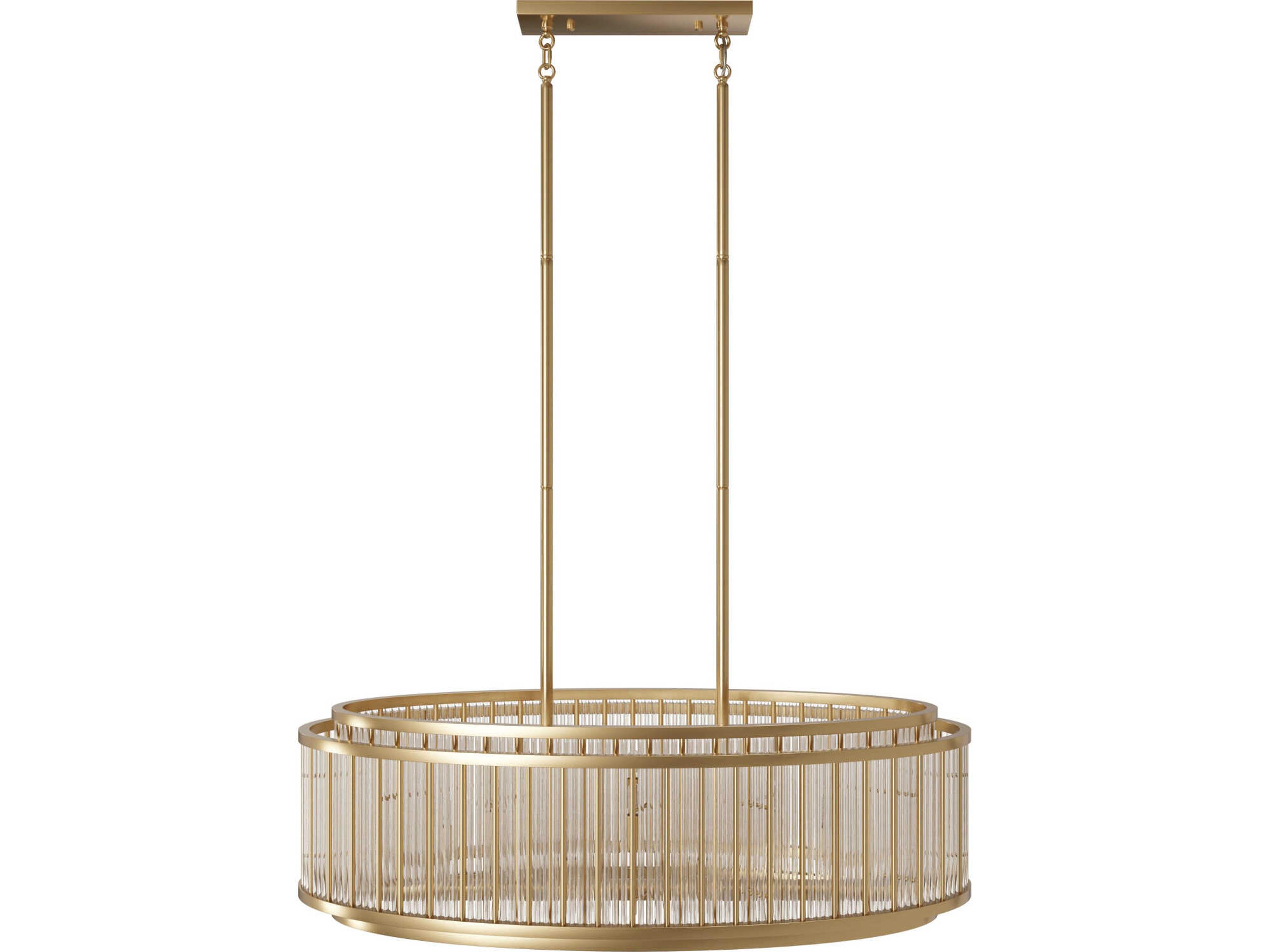 Waldorf Oval Chandelier in Aged Brass with Crystal