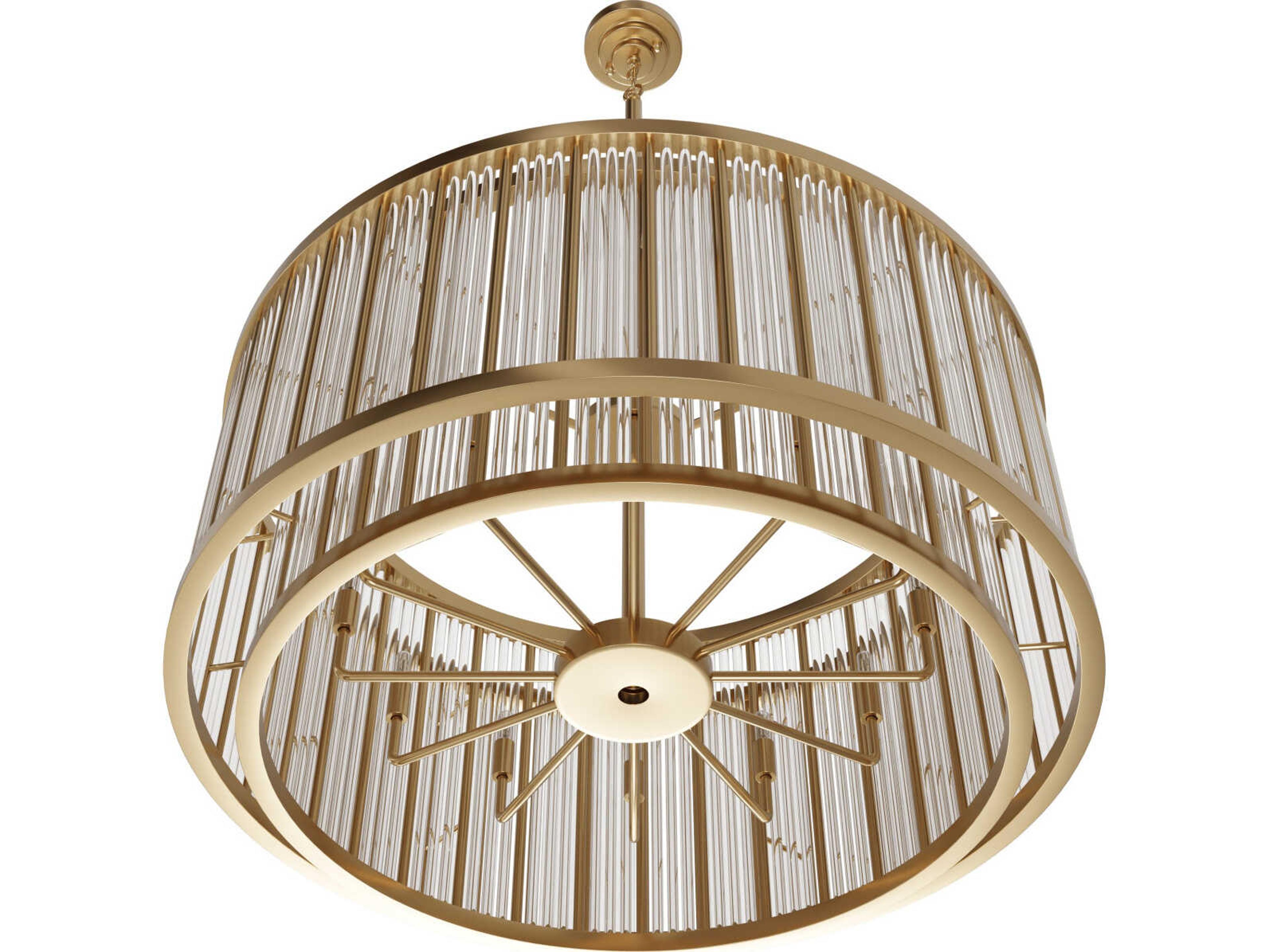 Avenue Lighting Waldorf 12-Light Aged Brass Round Pendant