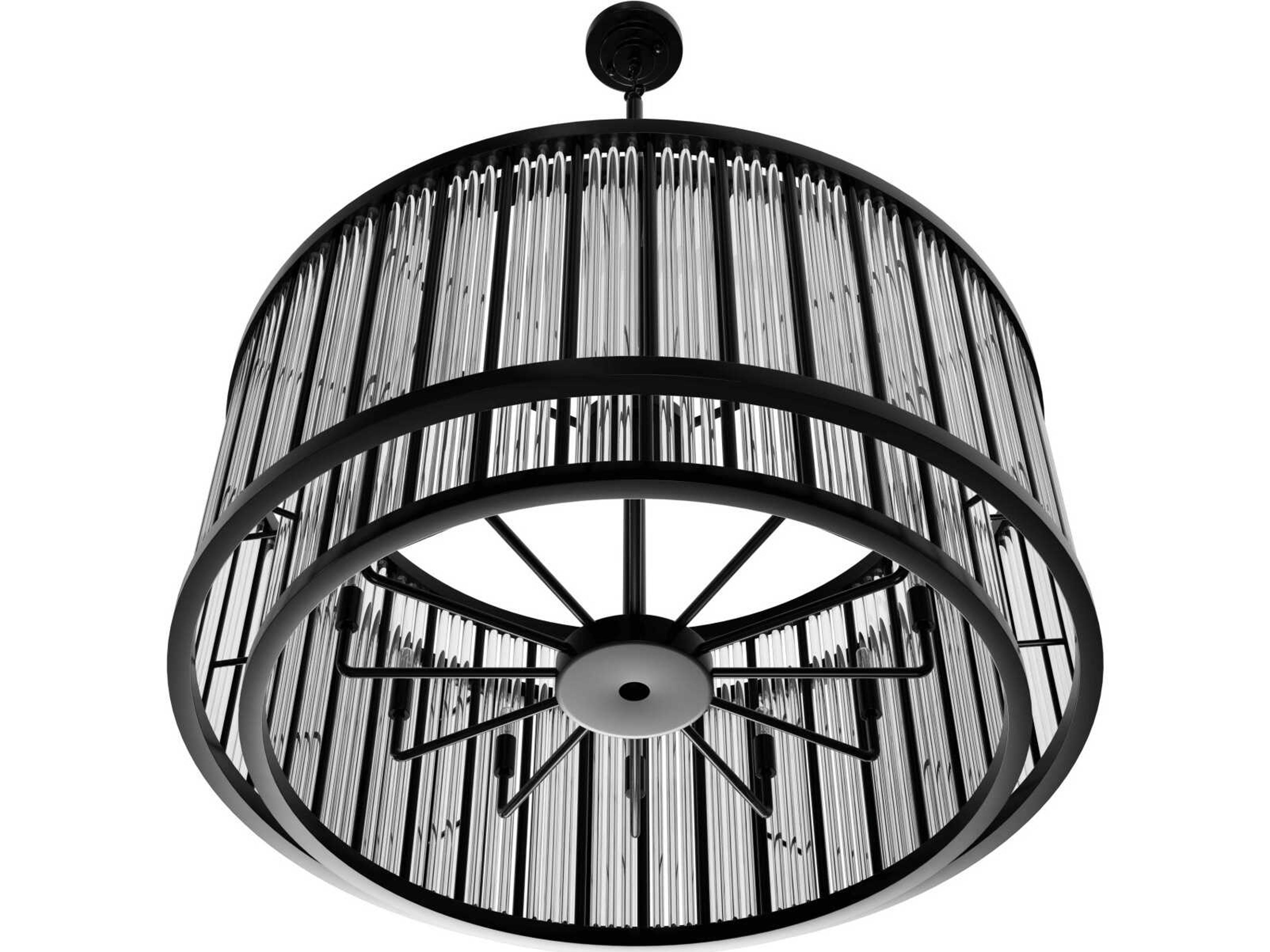 Avenue Lighting Waldorf 12-Light Polished Gunmetal Black Round Pendant