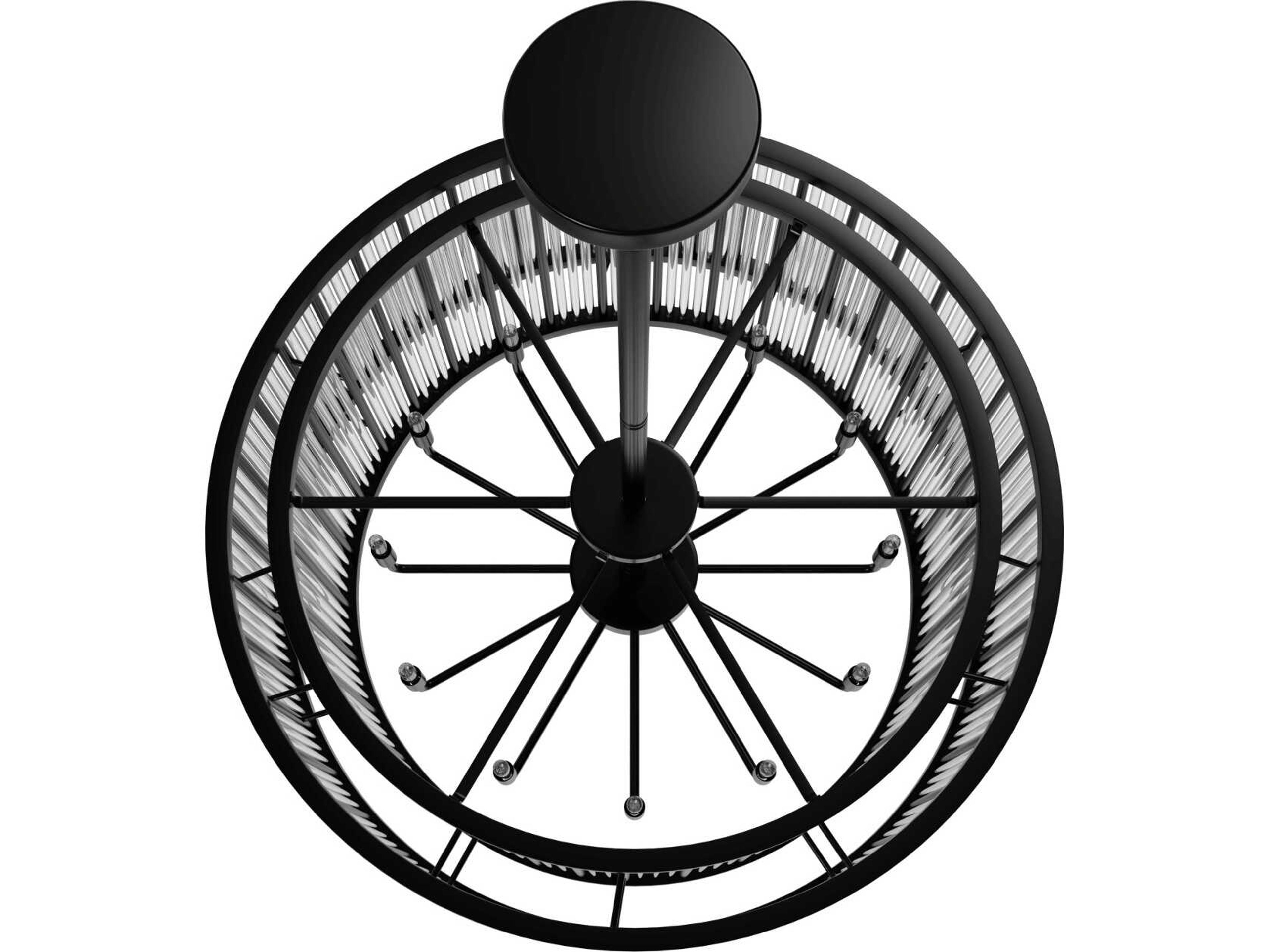 Avenue Lighting Waldorf 12-Light Polished Gunmetal Black Round Pendant