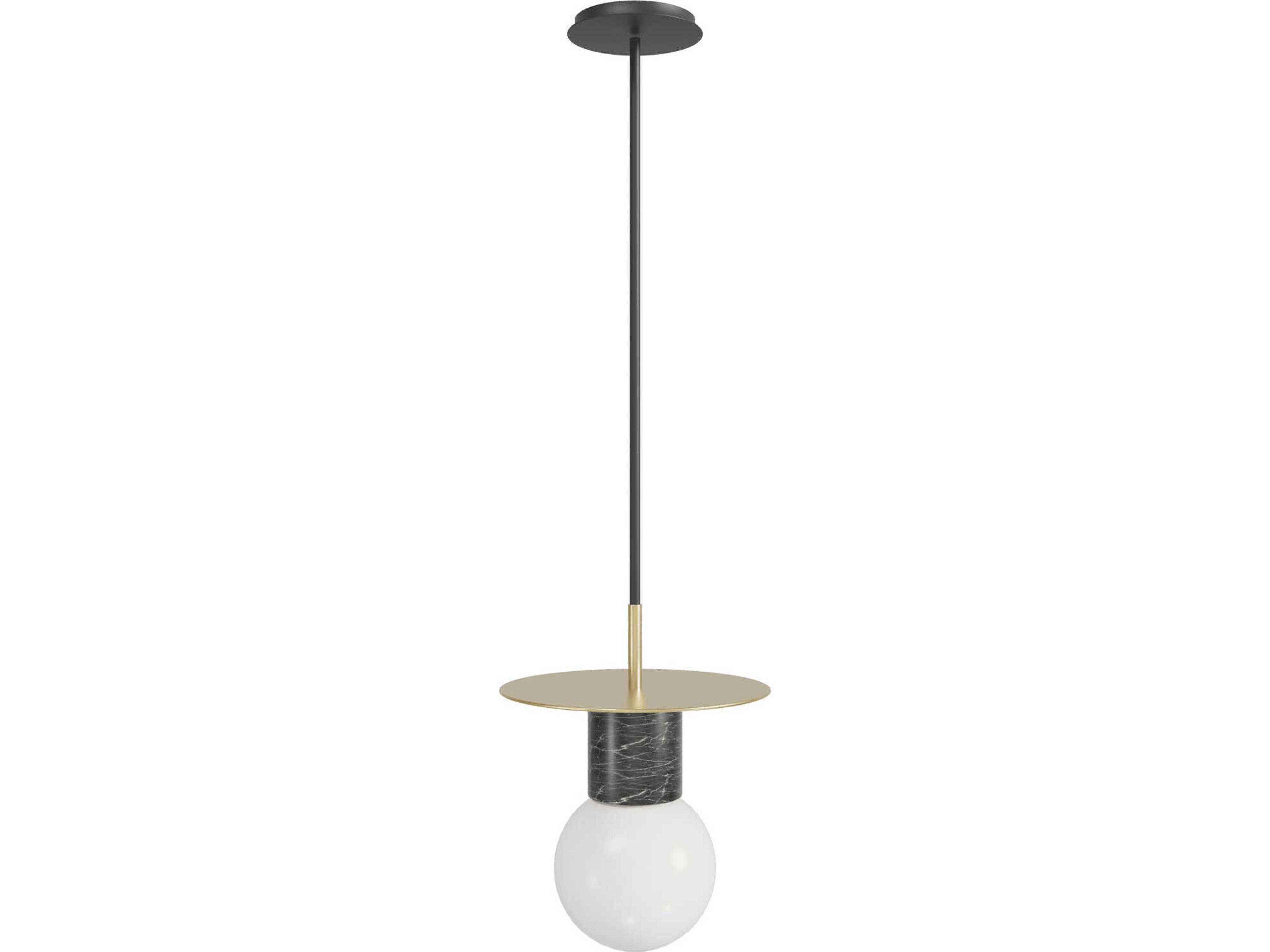 Newport Pendant Light in Brushed Brass and Black