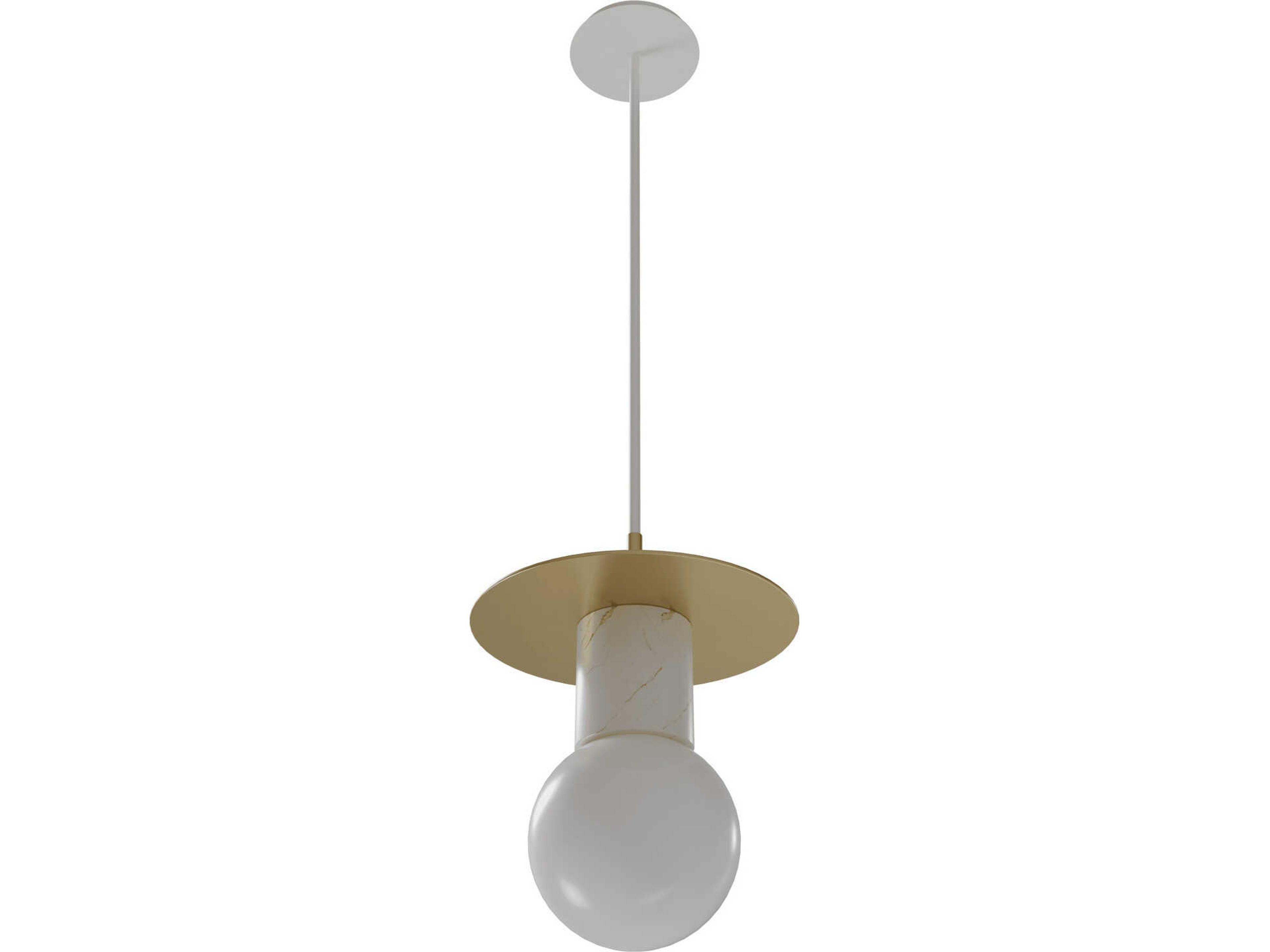 Avenue Lighting Newport 1-Light Brushed Brass White Mini Pendant
