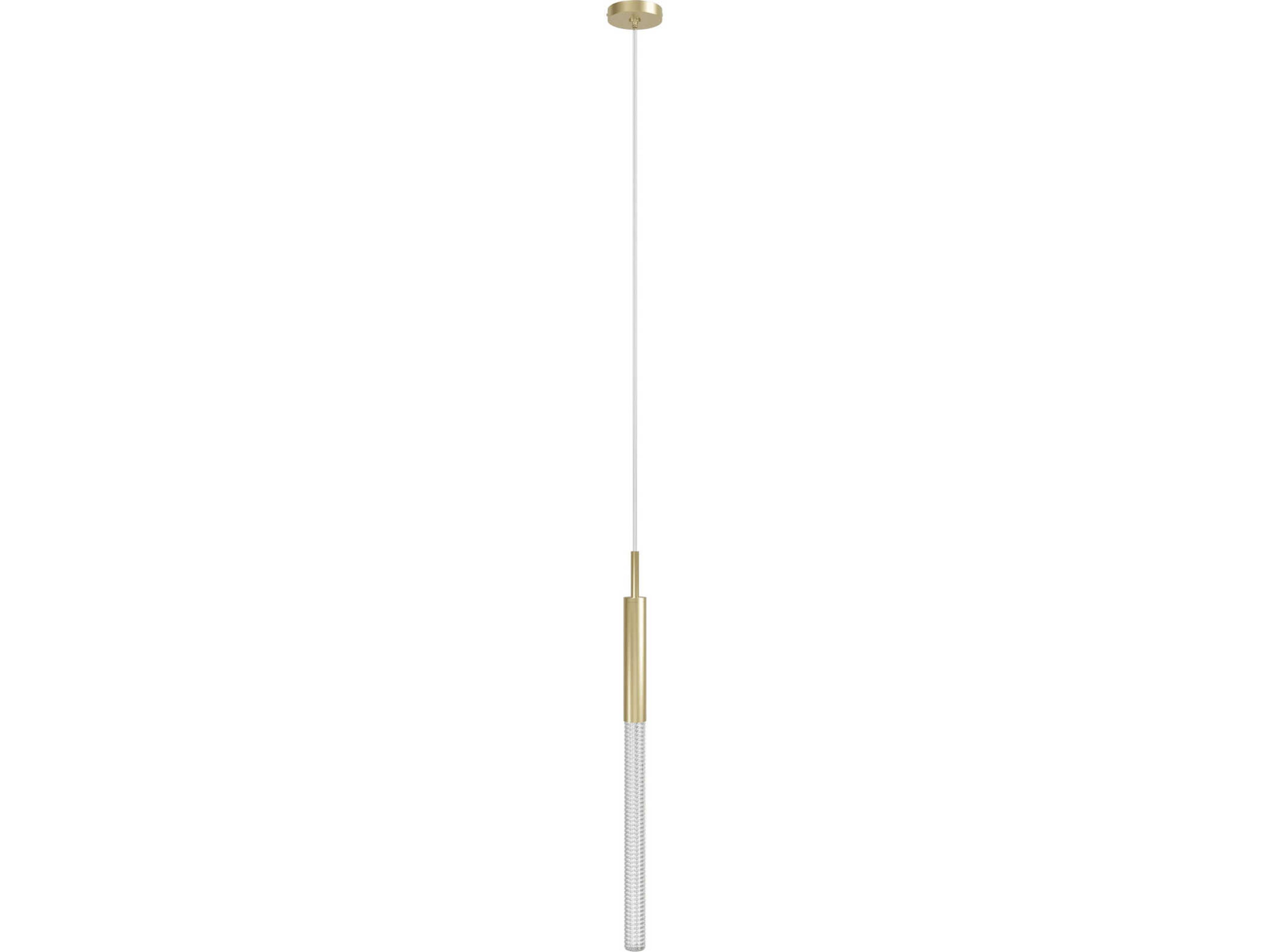 Boa Pendant Light in Brushed Brass with Studded Glass