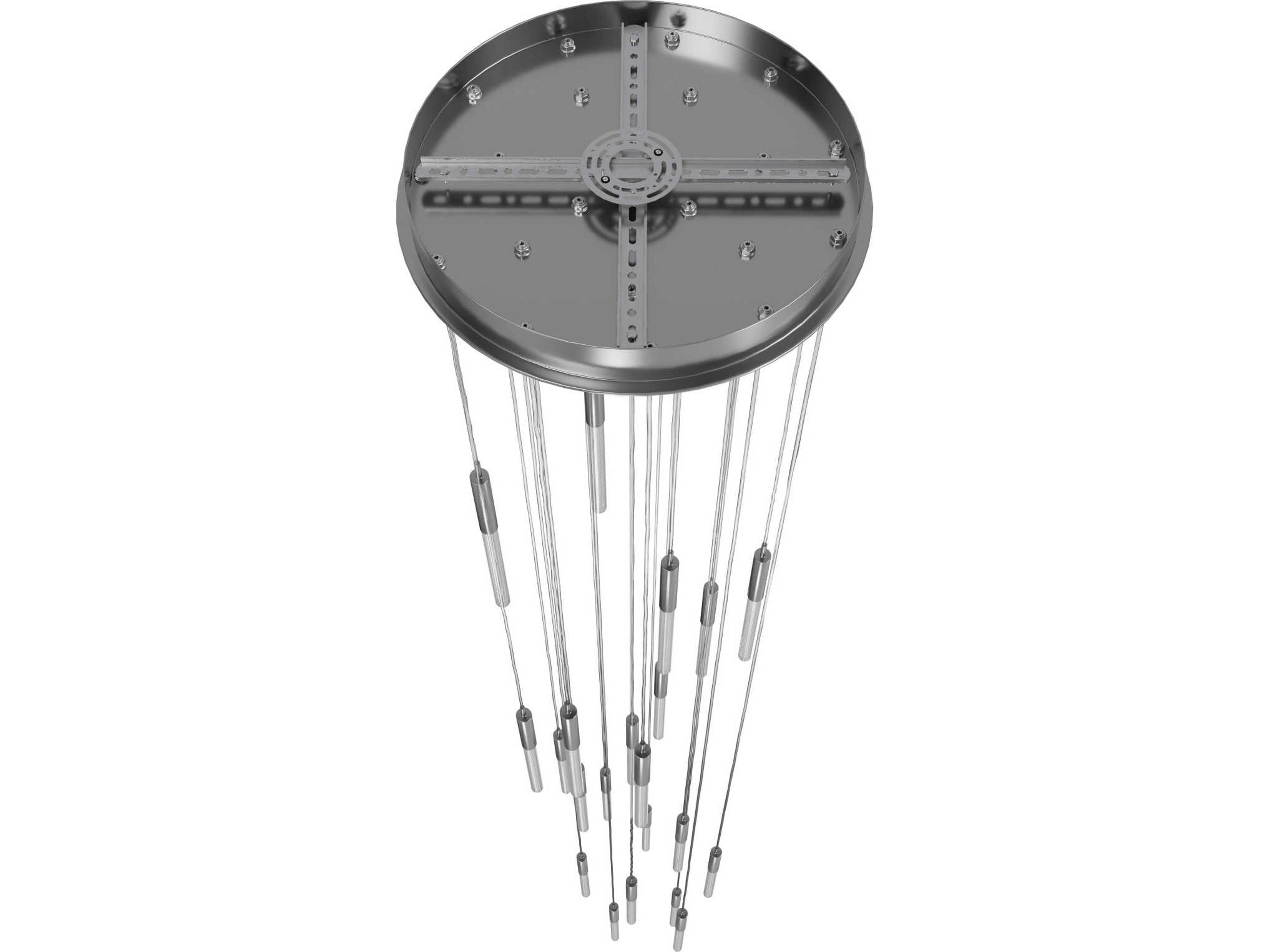 Avenue Lighting Main St 21-Light Polished Nickel Linear Pendant