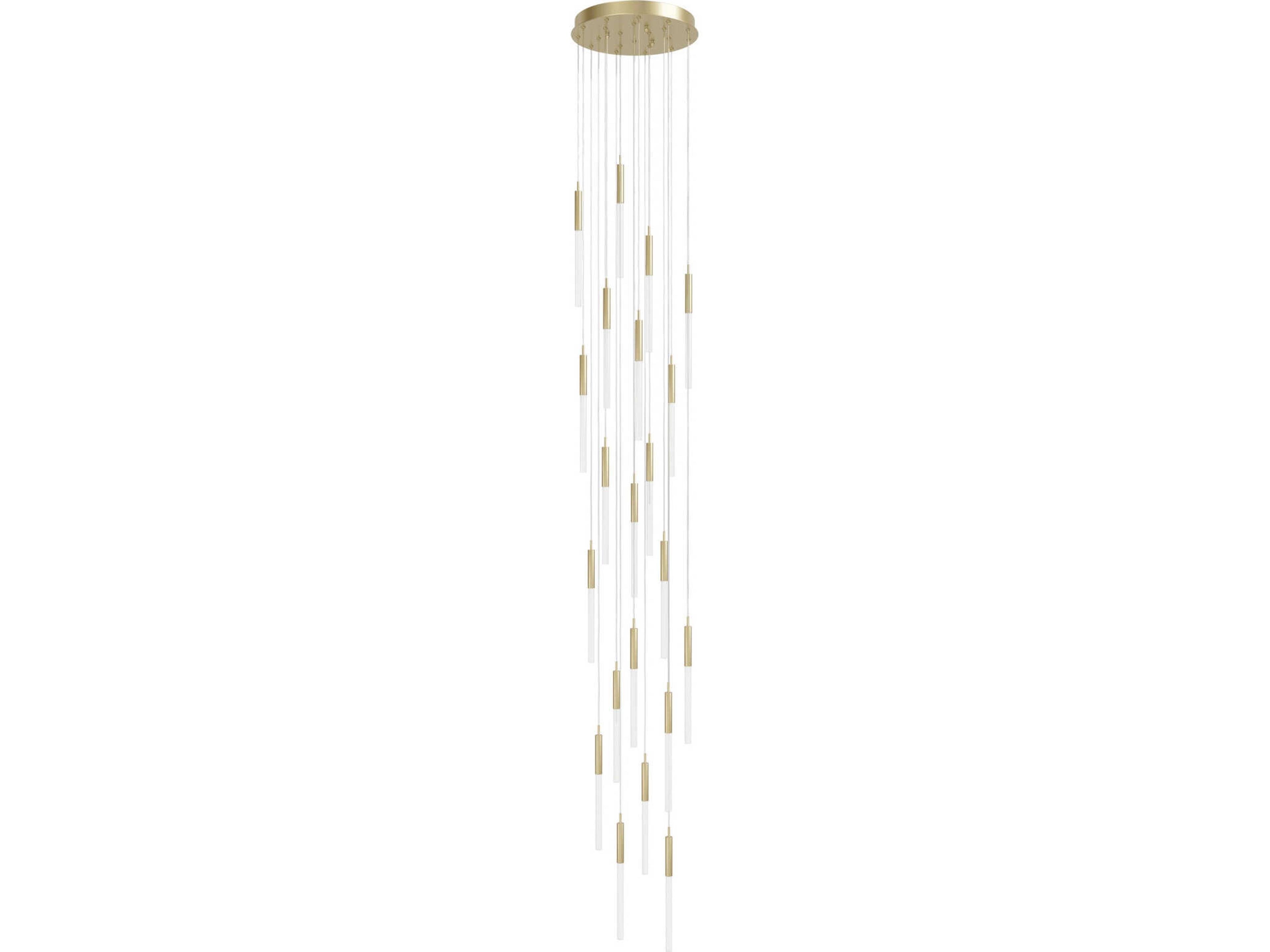Main St 21-Light Pendant Chandelier in Brushed Brass