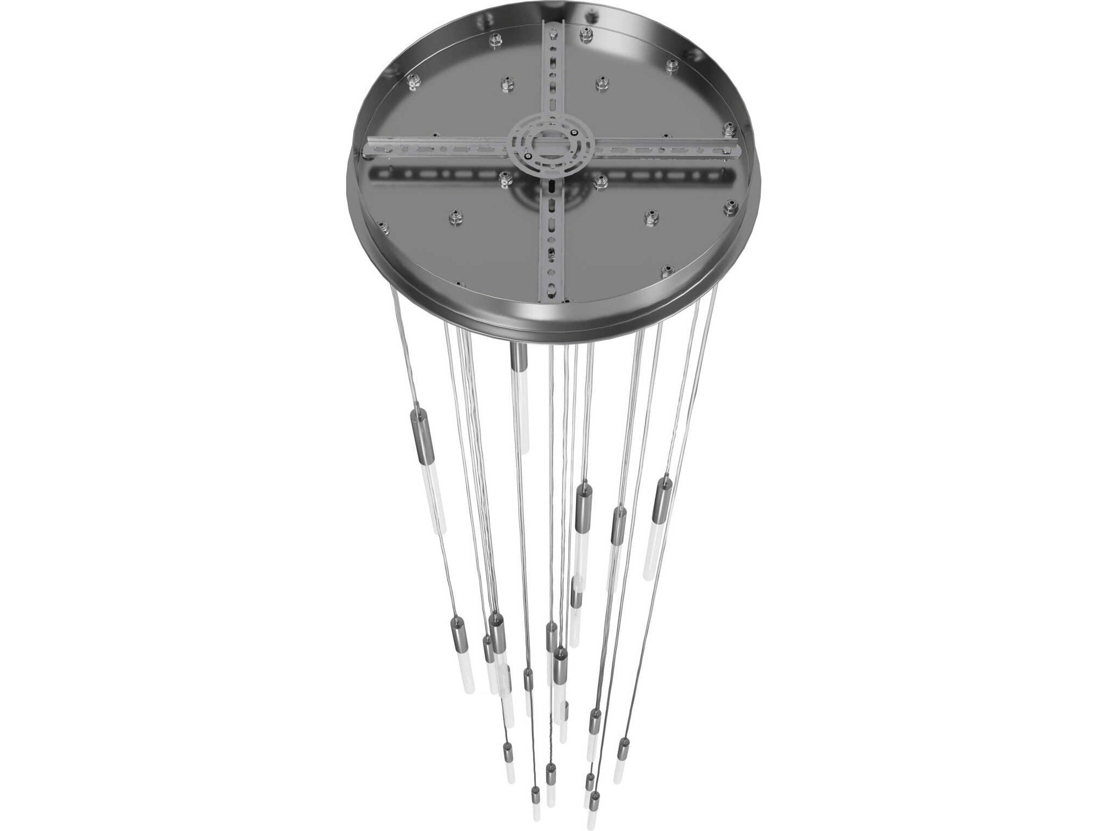 Avenue Lighting Main St 21-Light Polished Nickel Linear Pendant