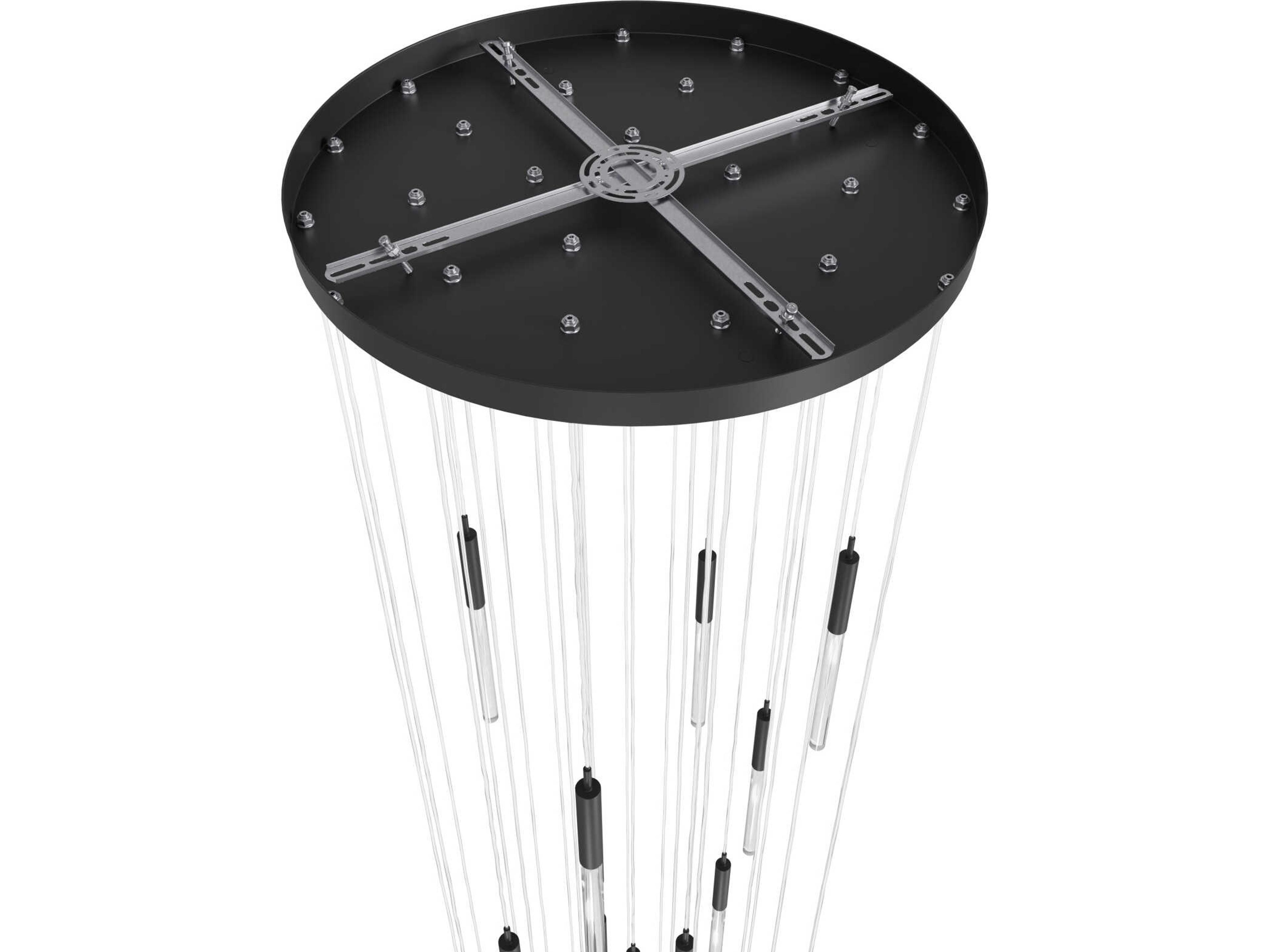 Avenue Lighting Main St 31-Light Black Linear Pendant