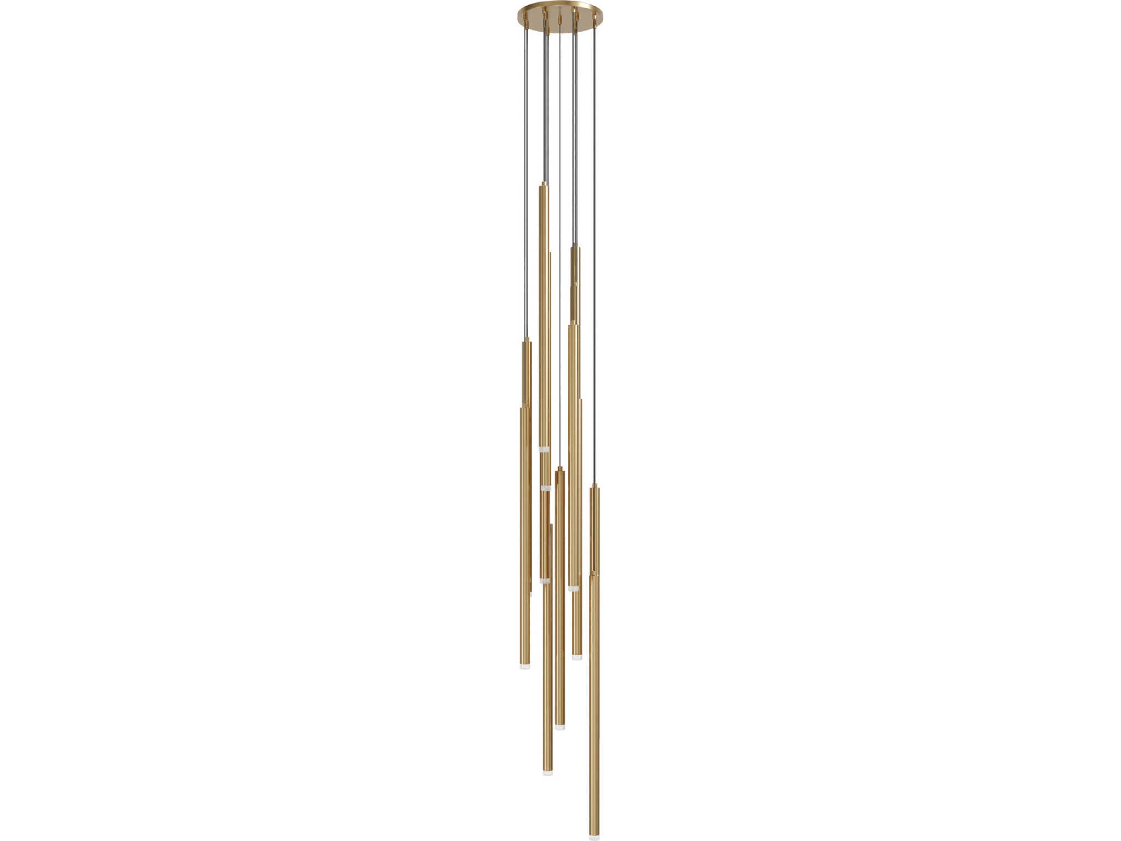 Filmore Ave Multi Light Pendant in Aged Brass