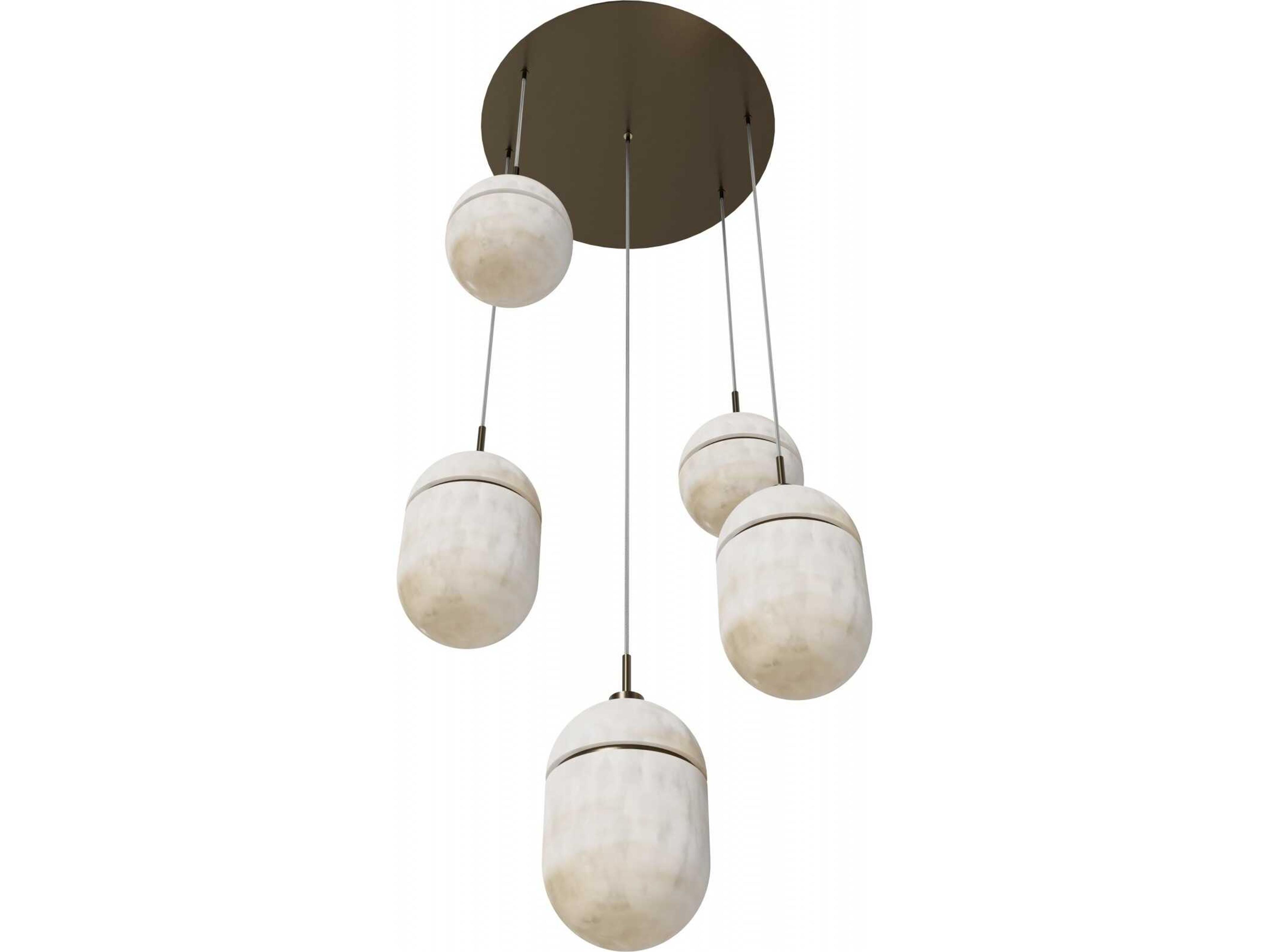 Avenue Lighting Sedona 5-Light Aged Brass Globe Pendant