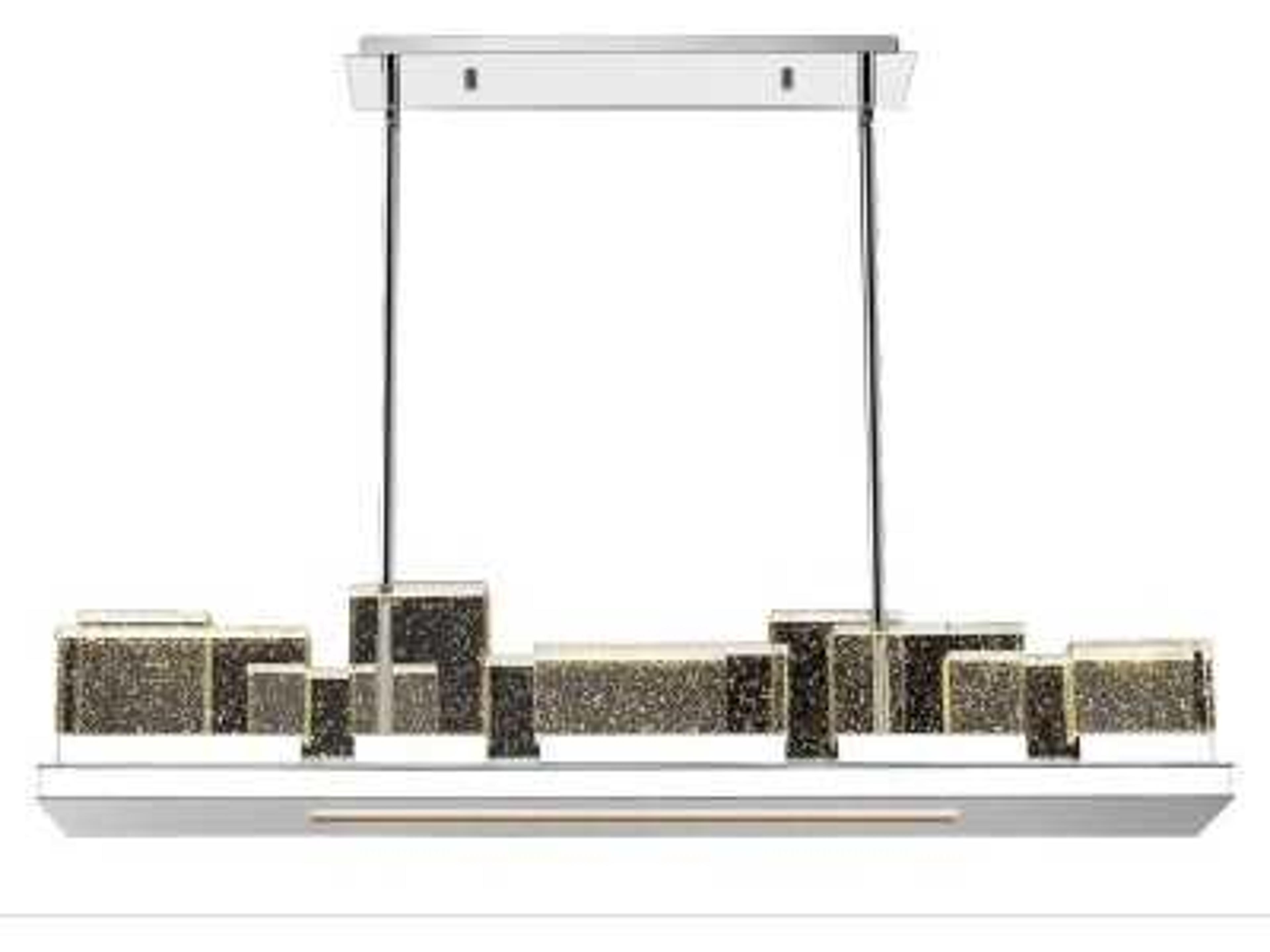 Avenue Lighting The Original Glacier Polished Nickel Linear Island Pendant