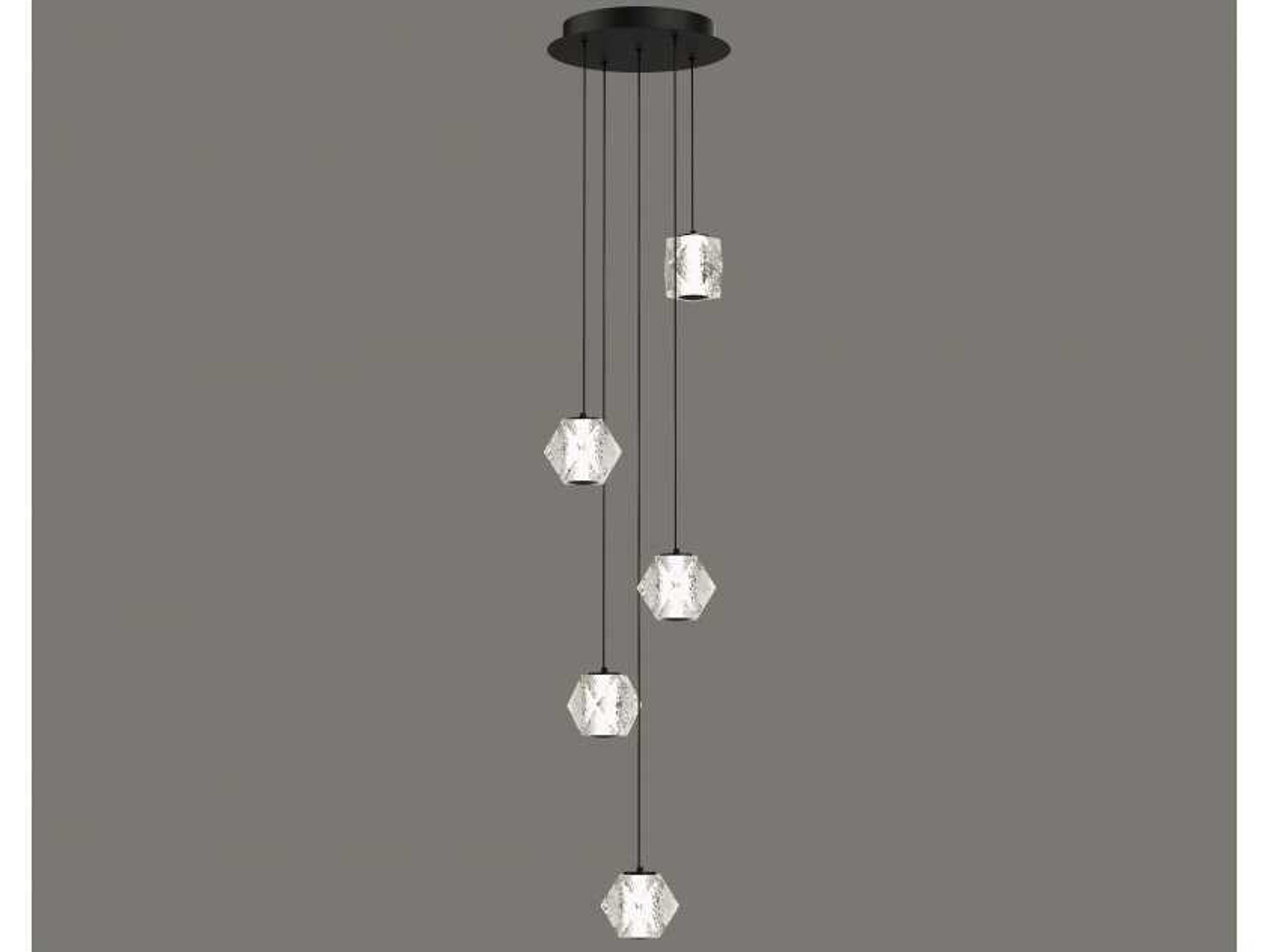 Avenue Lighting Beluga 5-Light Black Geometric Pendant