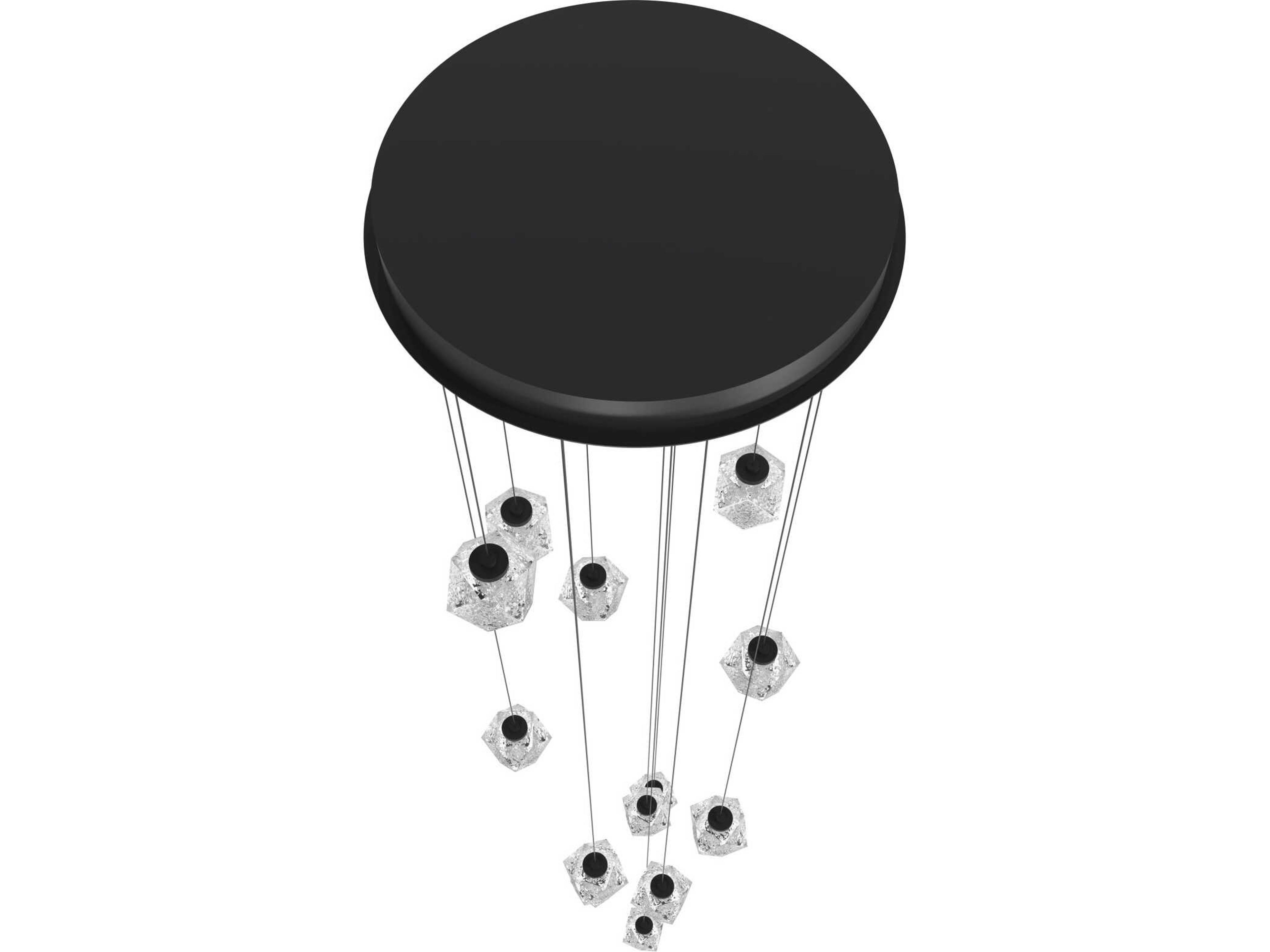 Avenue Lighting Beluga 13-Light Black Geometric Pendant