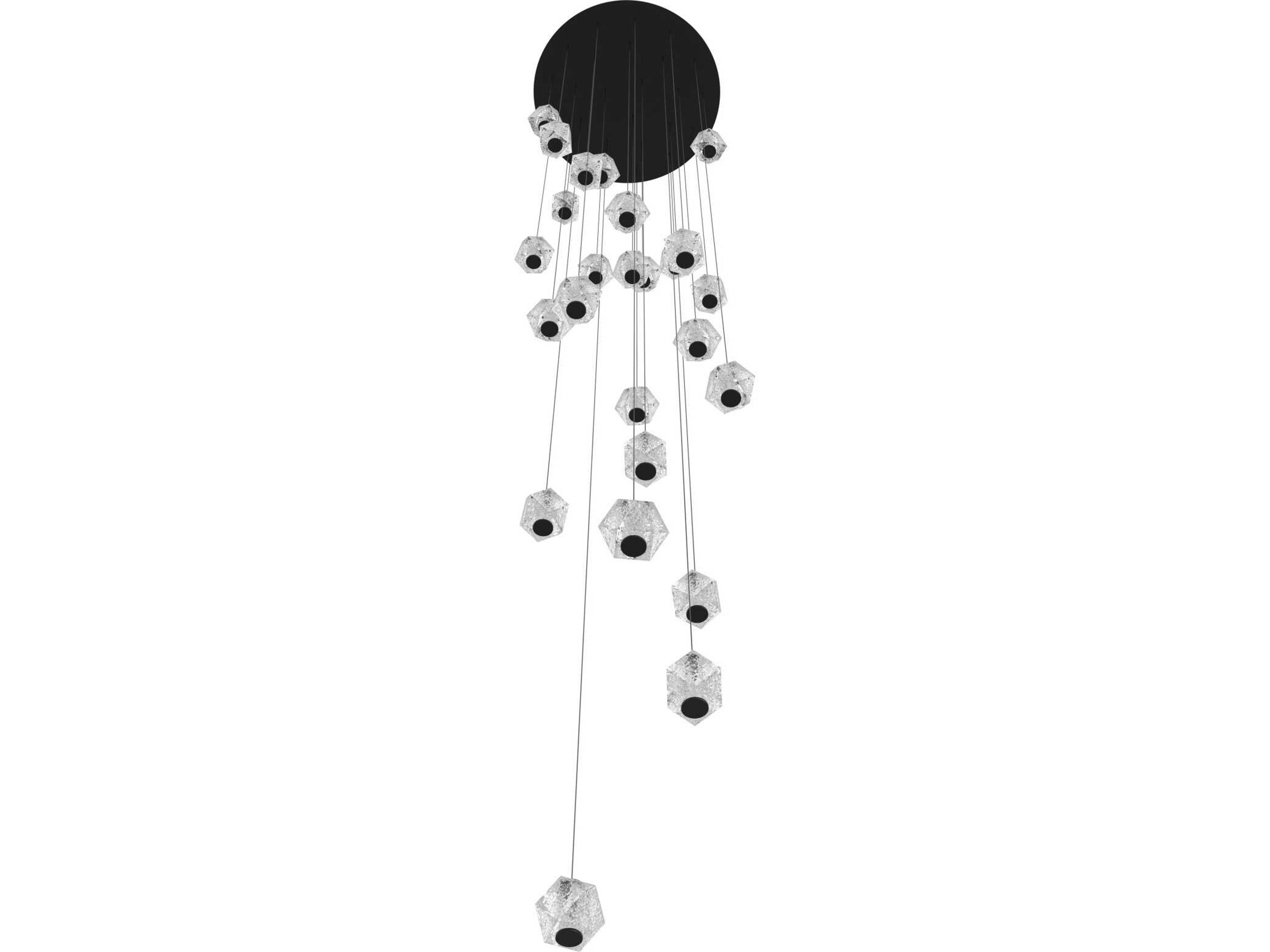 Avenue Lighting Beluga 25-Light Black Geometric Pendant