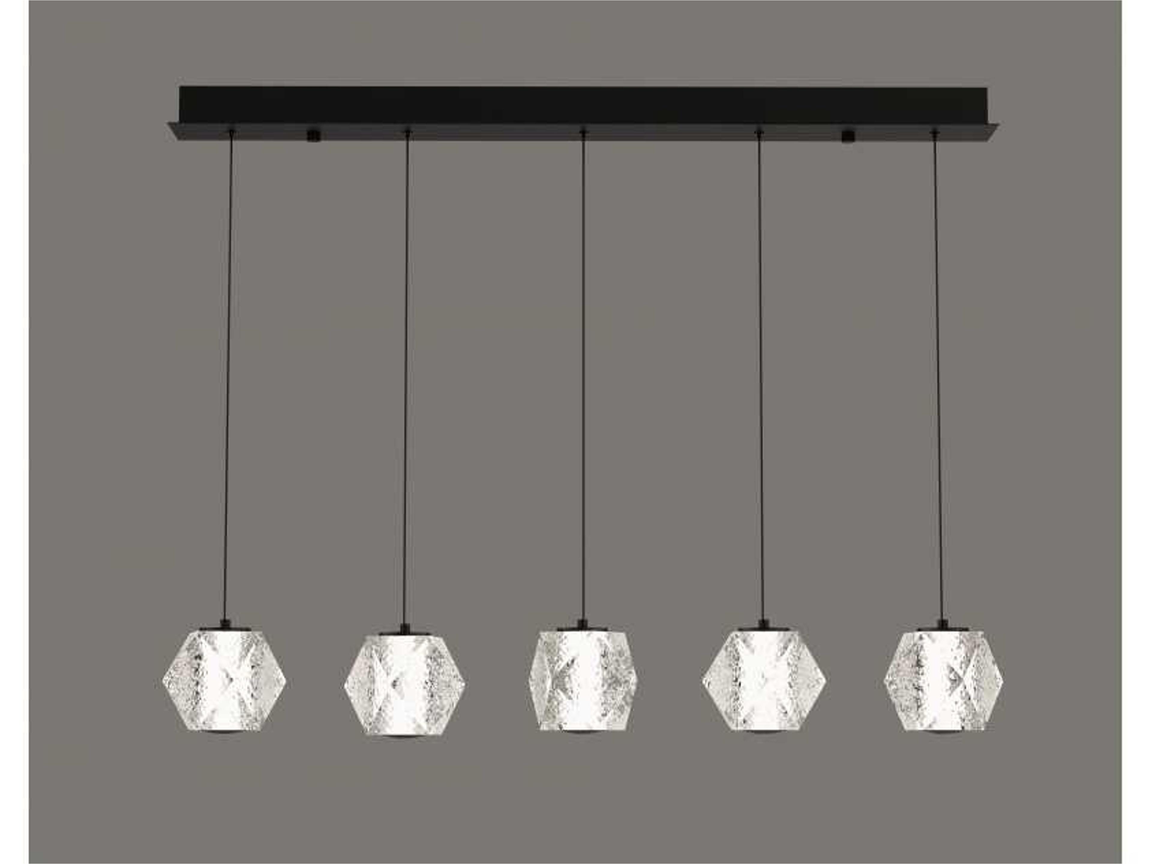 Avenue Lighting Beluga 5-Light Black Geometric Island Pendant