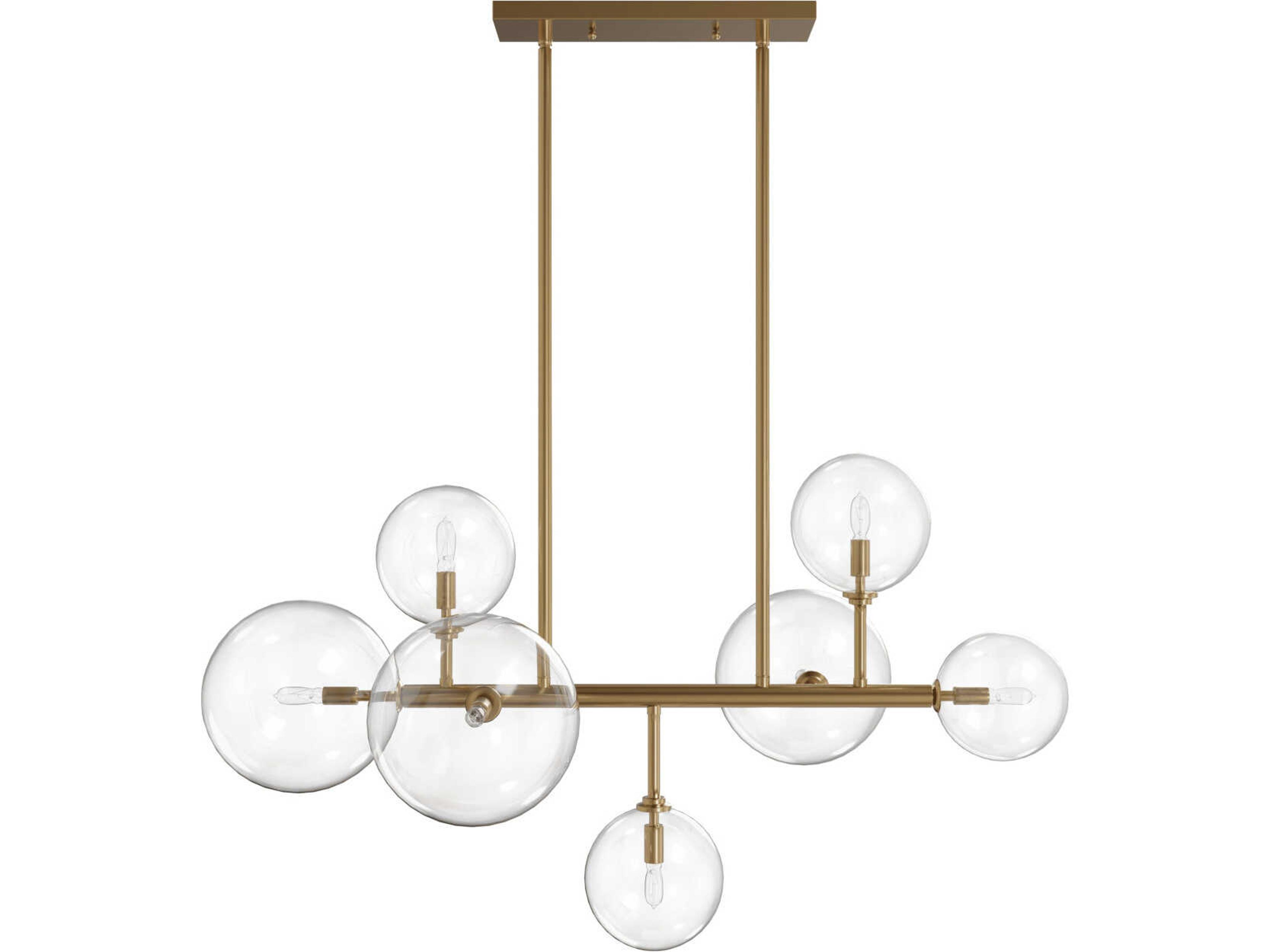 Delilah Chandelier Aged Brass Mid-Century Modern