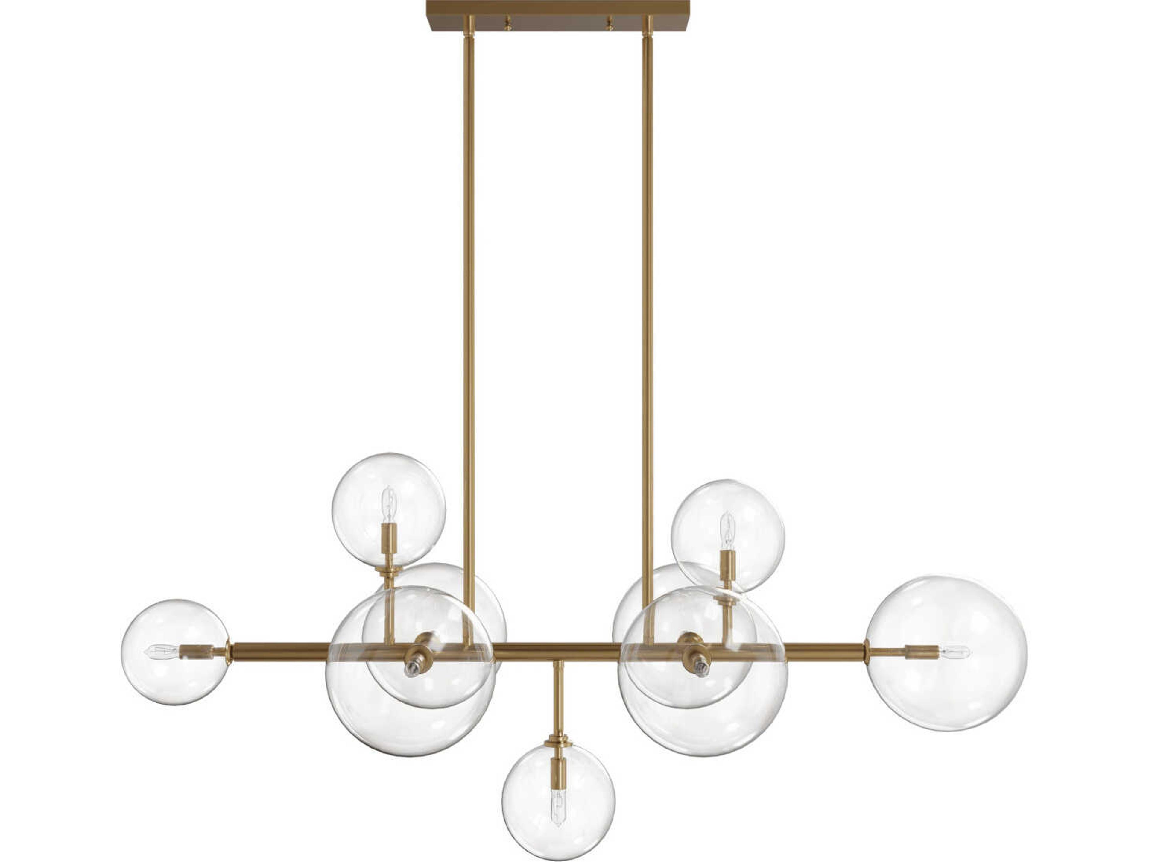 Delilah 9-Light Linear Chandelier Aged Brass