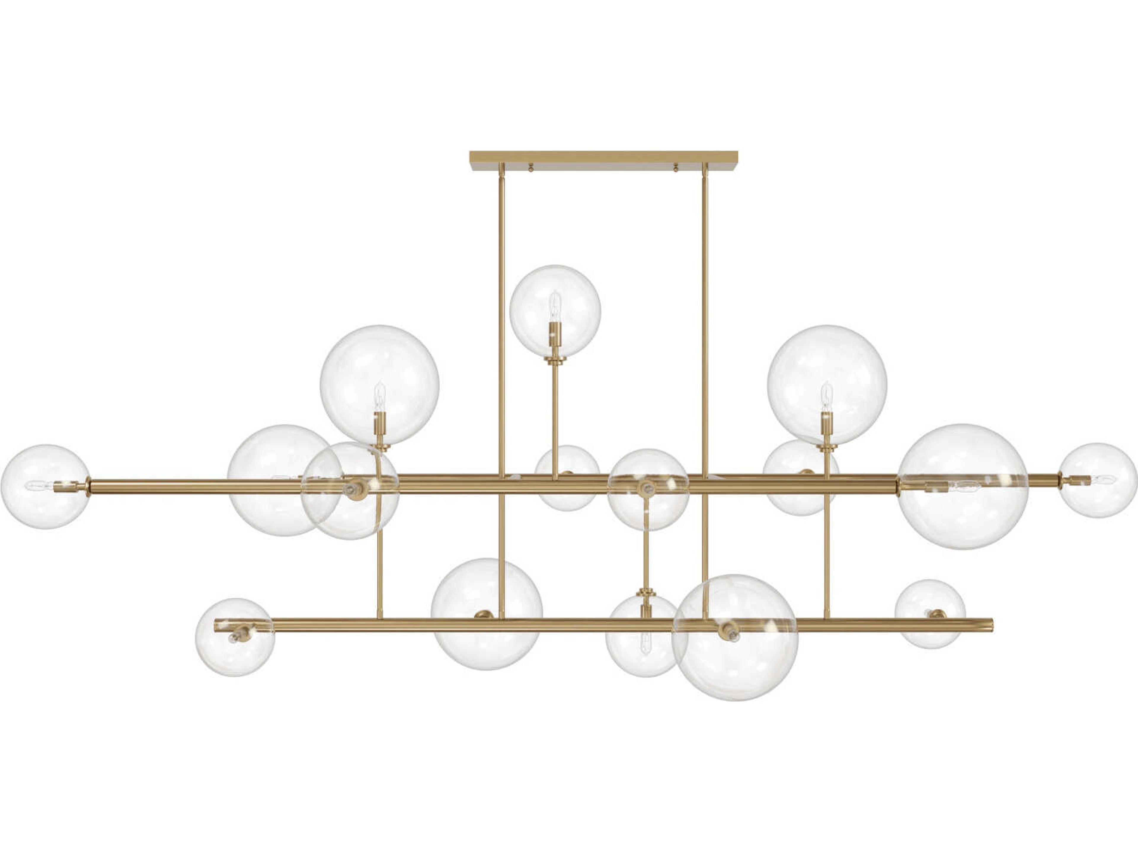 Delilah Linear Chandelier in Aged Brass
