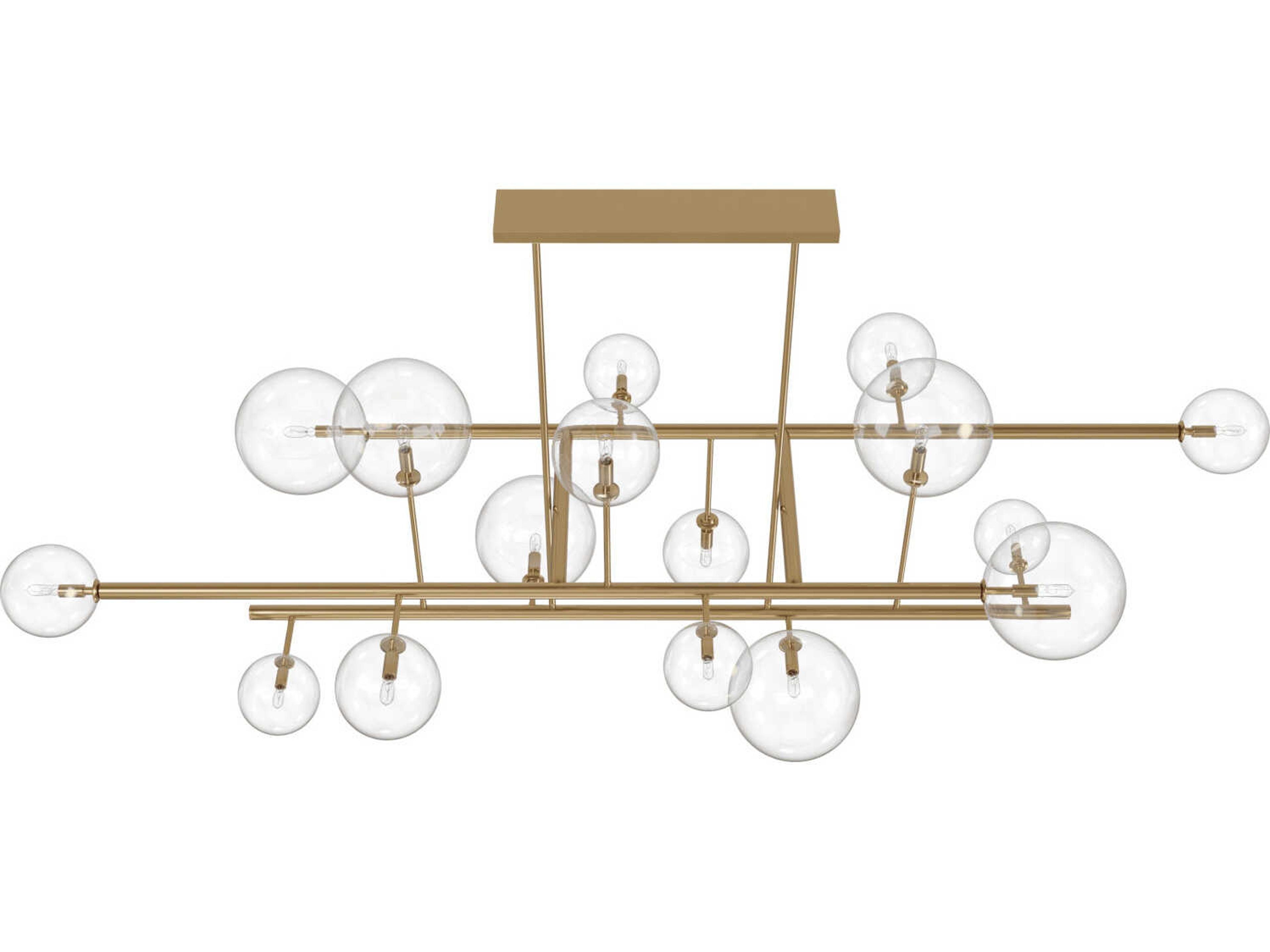 Avenue Lighting Delilah 16-Light Aged Brass Globe Island Pendant