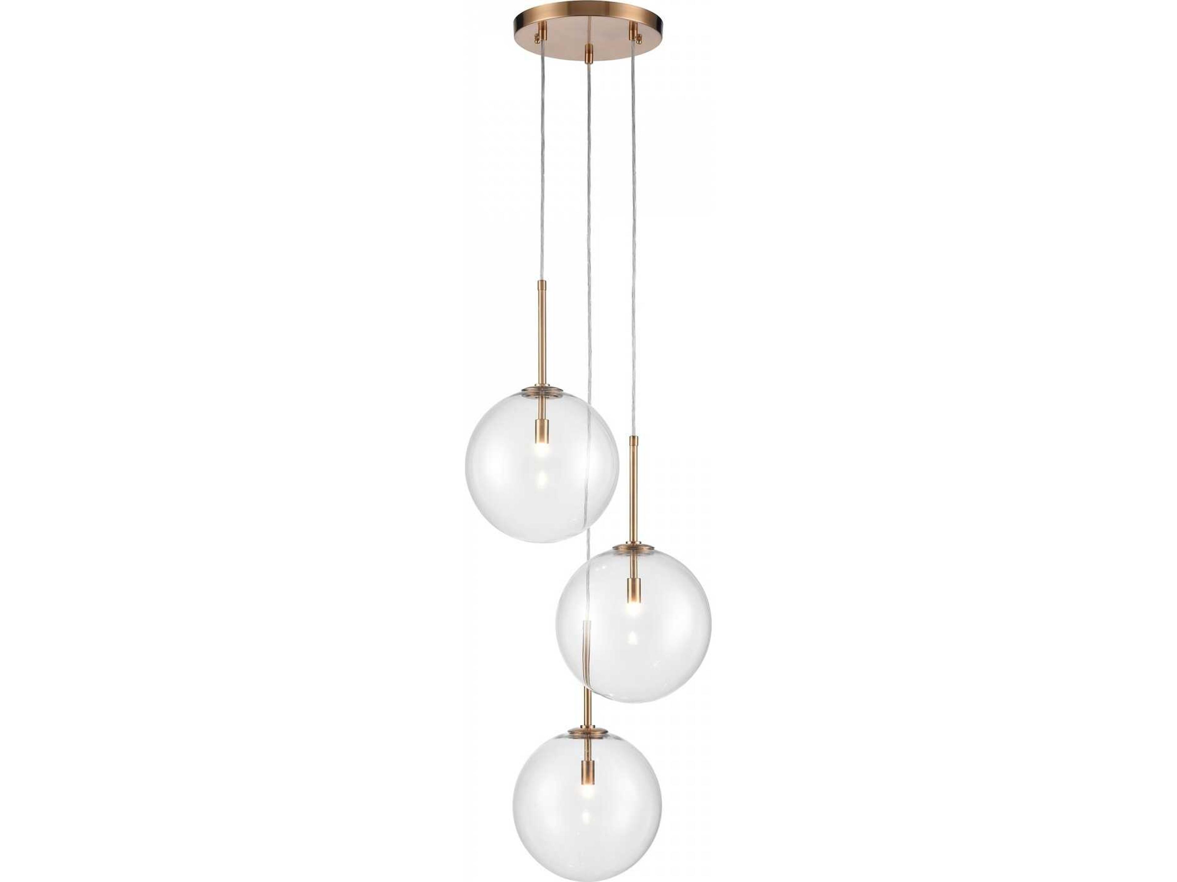 Delilah Multi Port Pendant Aged Brass Modern
