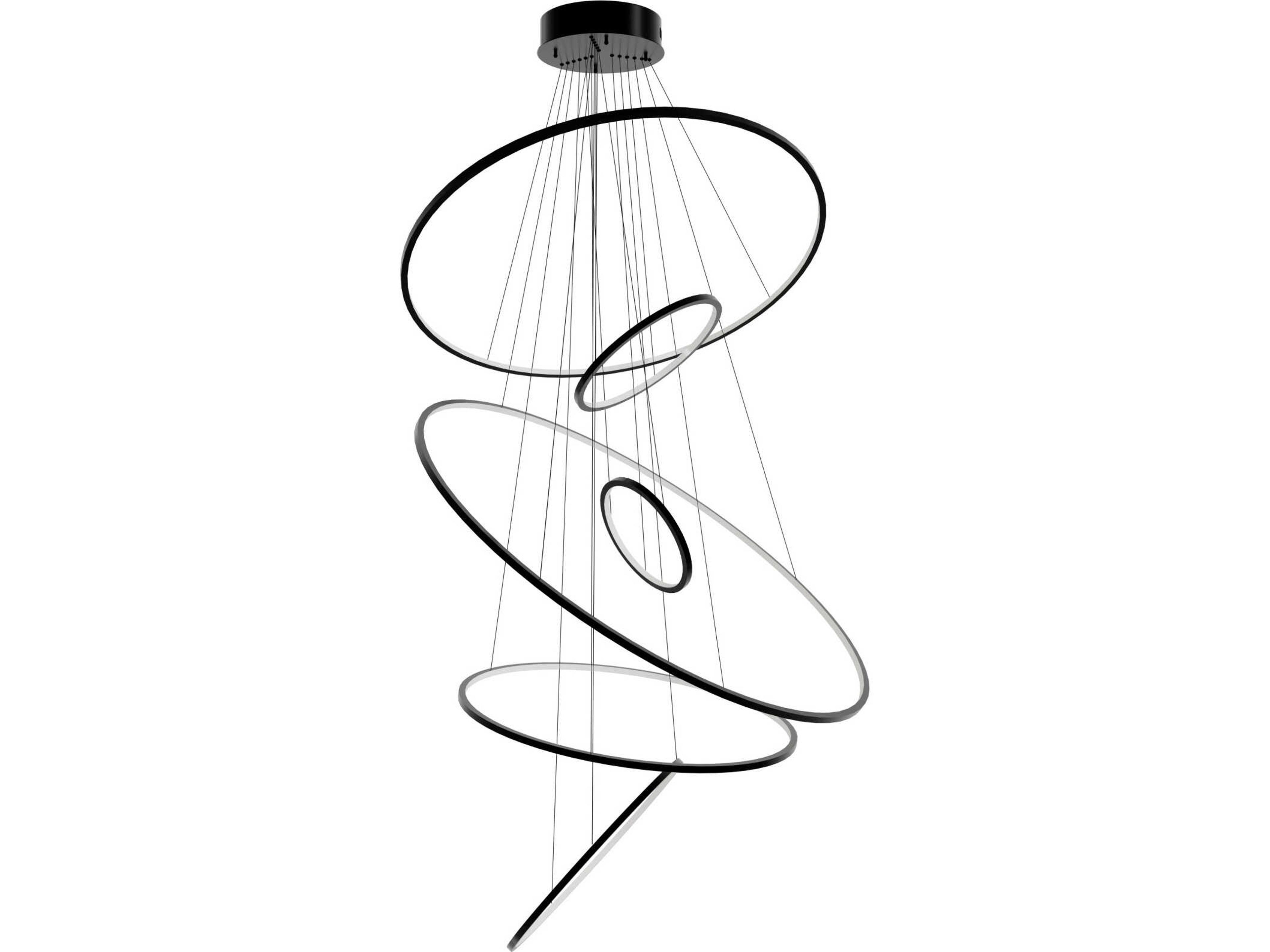 Aria Polished Black Gunmetal Chrome Round Pendant