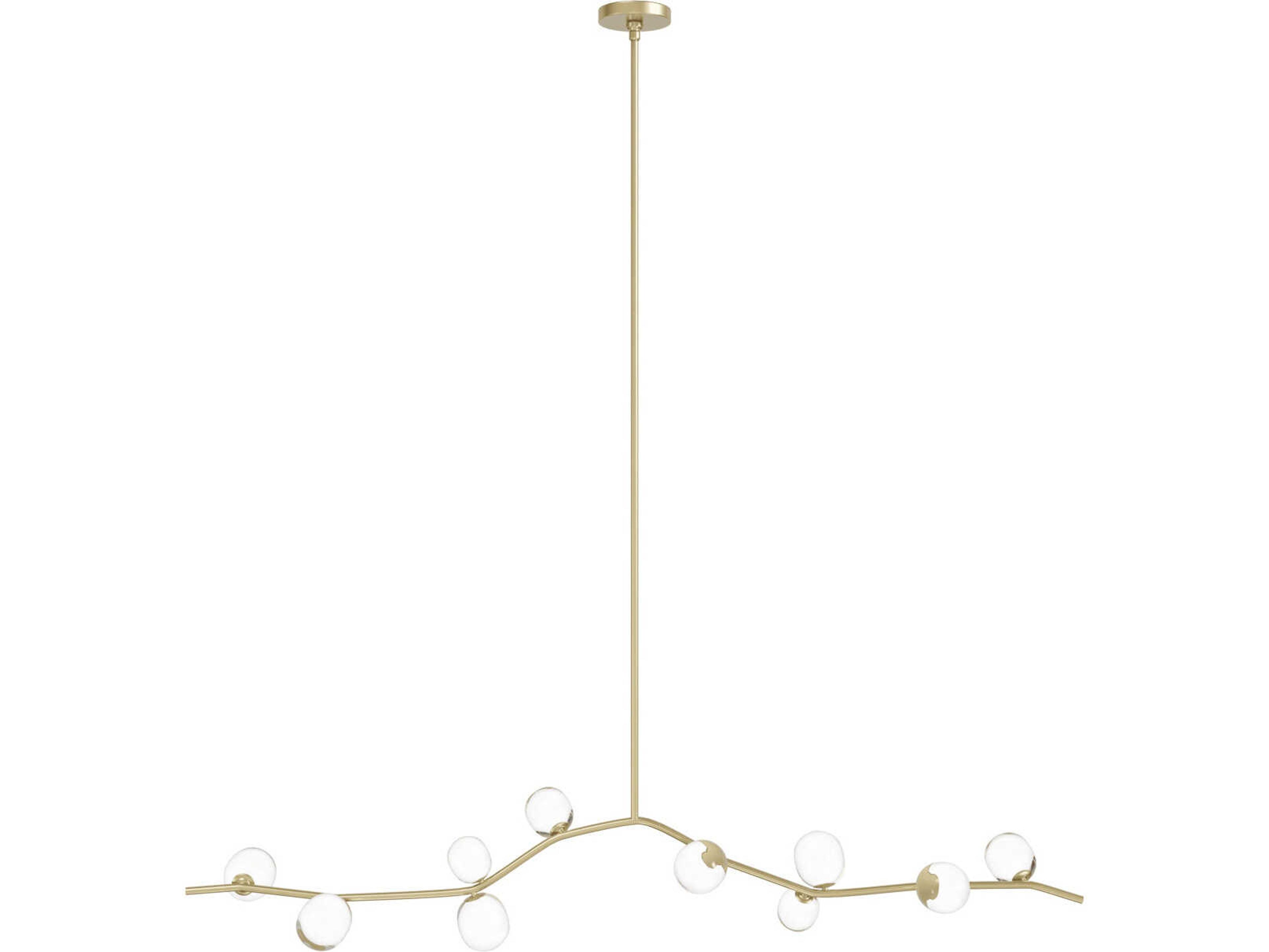 Hampton Linear Chandelier in Brushed Brass with Clear Glass
