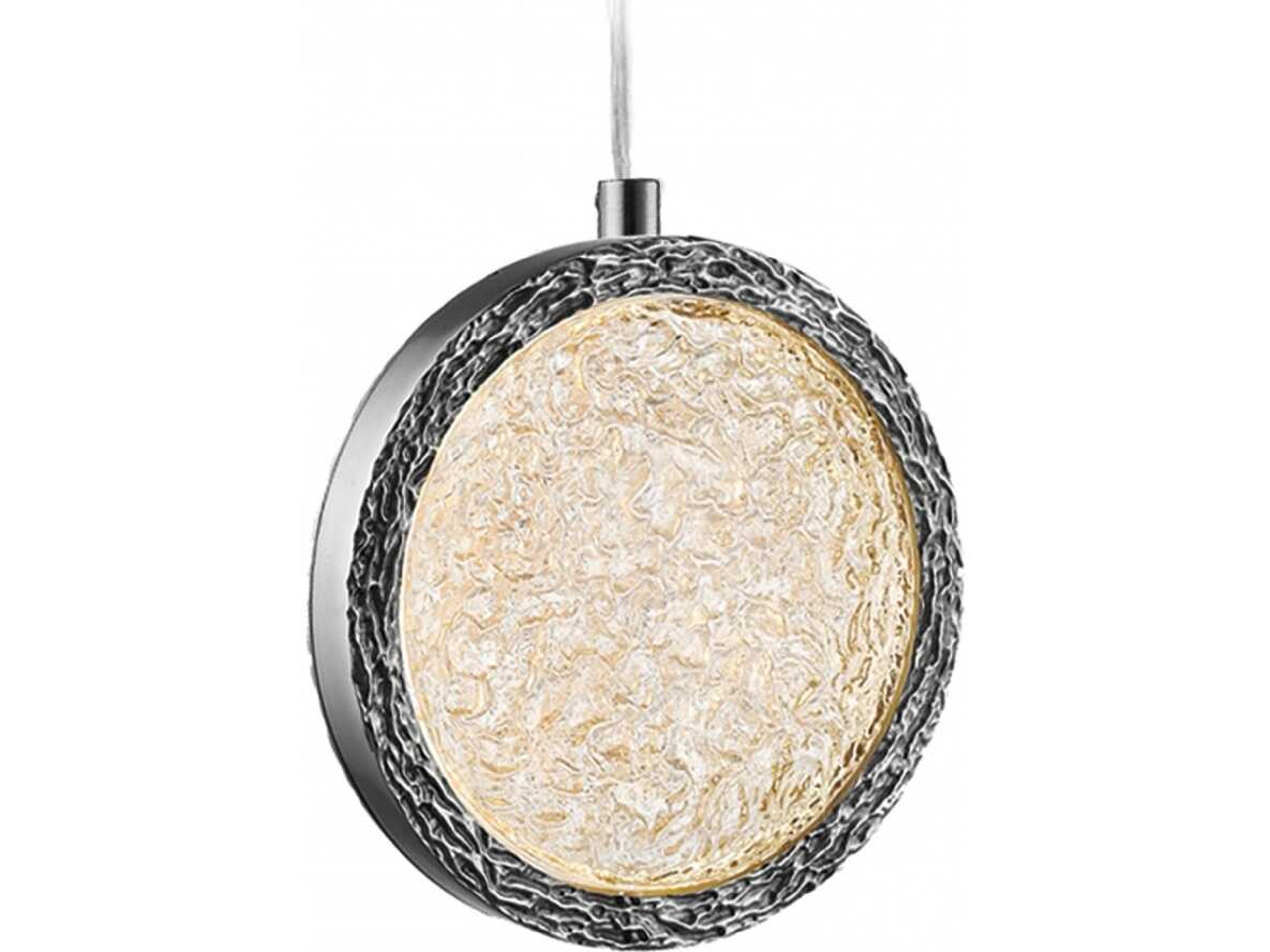 Bottega LED Pendant in Polished Nickel Modern Ring Light