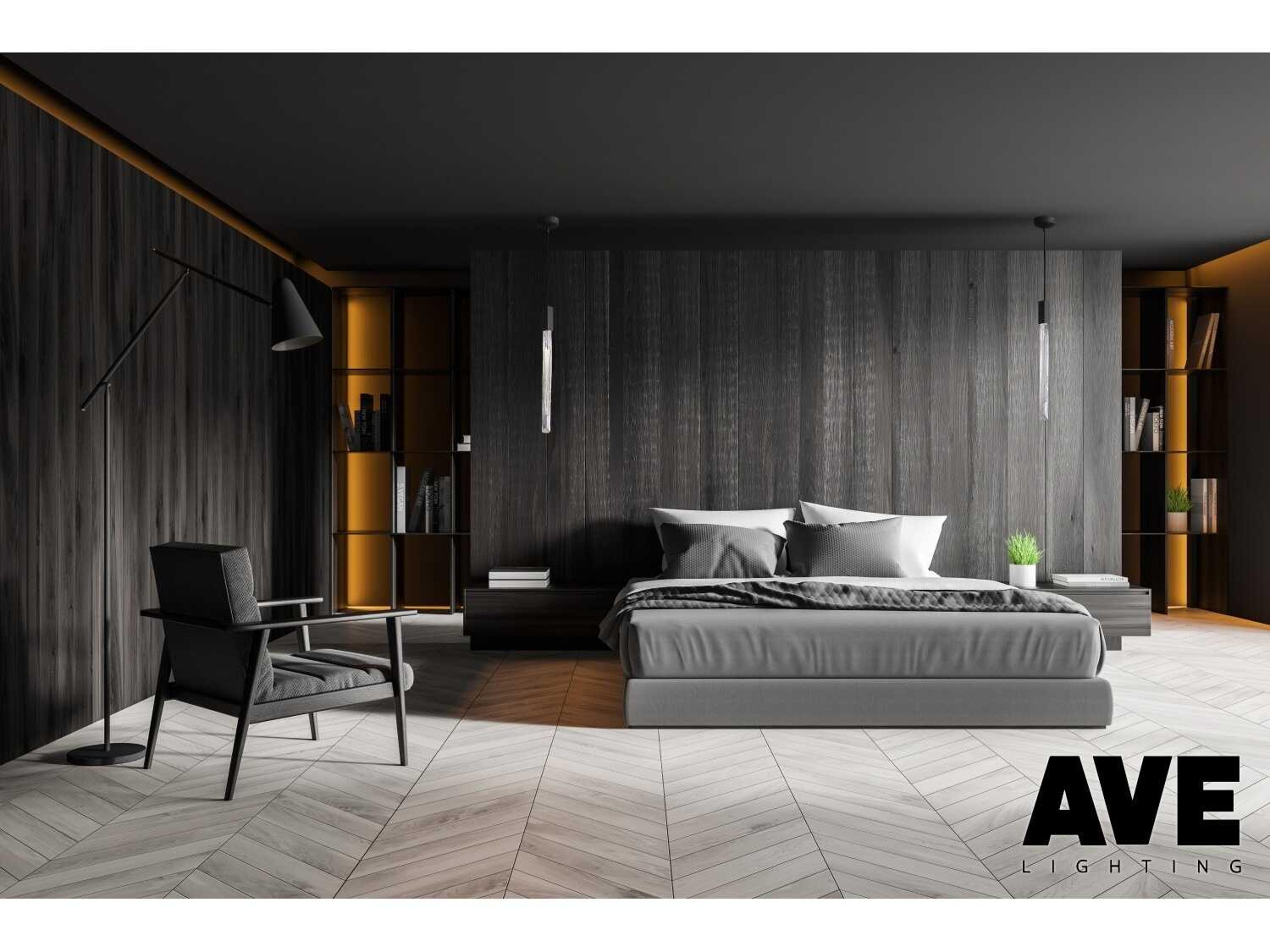 Avenue Lighting Alpine 1-Light White Black Linear Mini Pendant