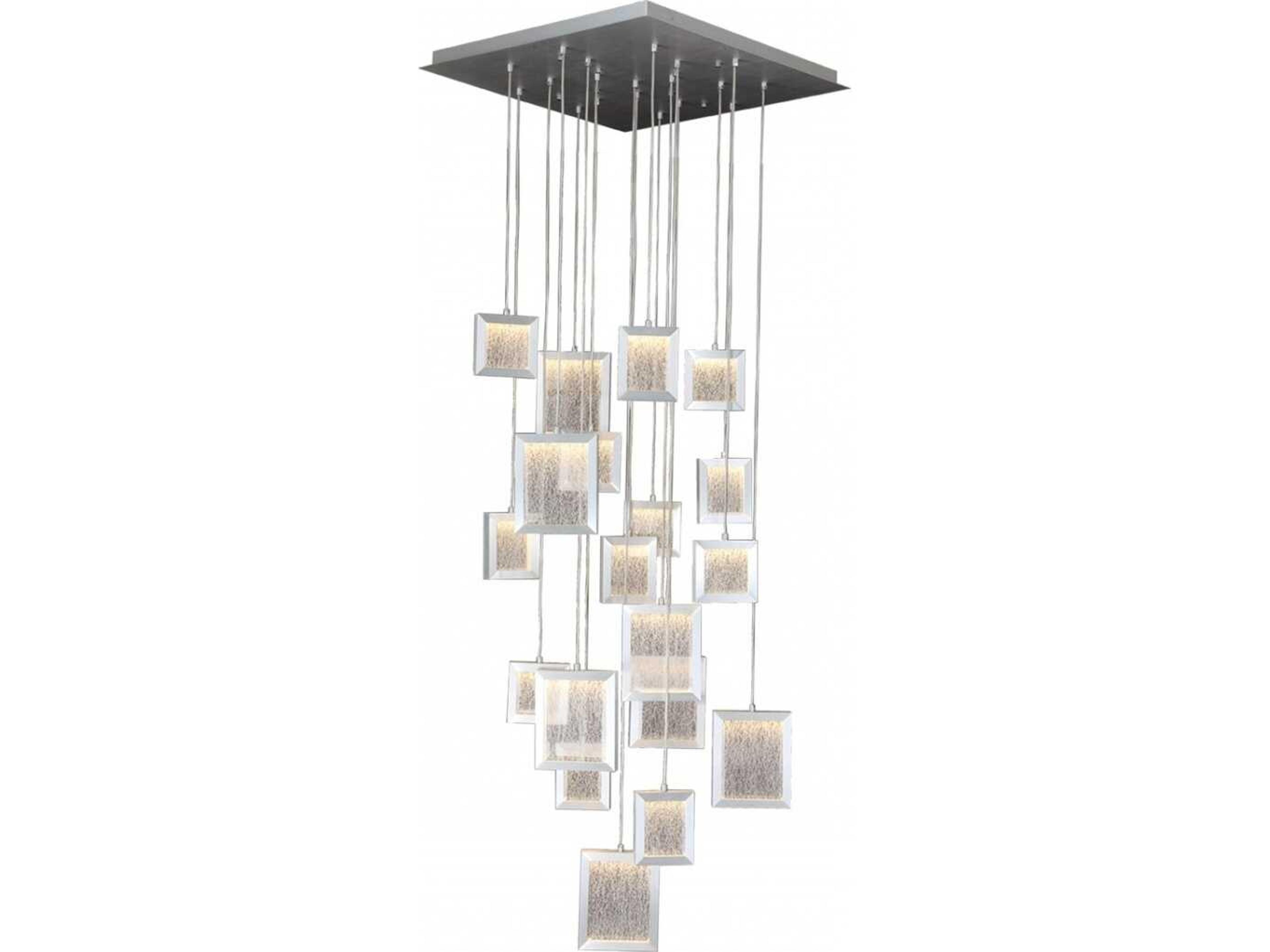 Brentwood 19-Light LED Multi-Port Pendant in Brushed Aluminum