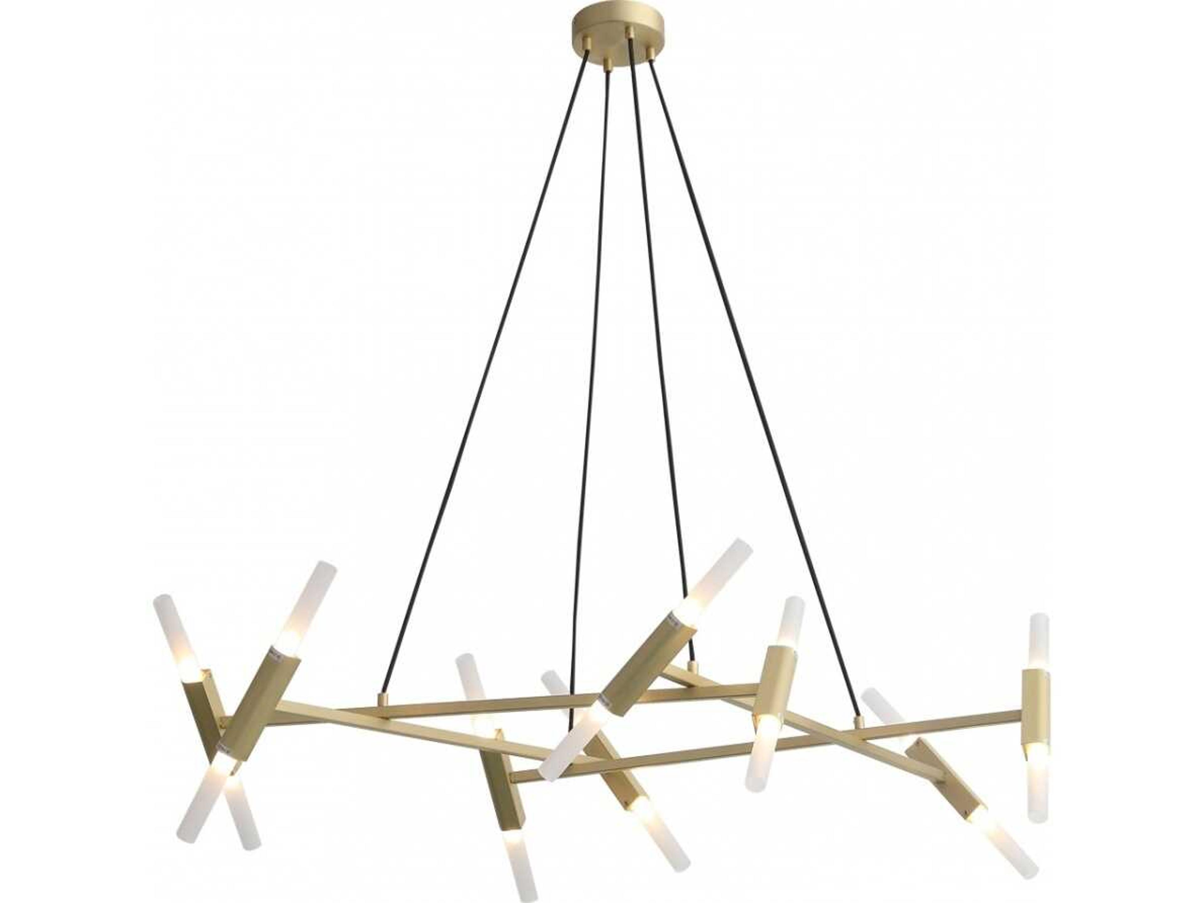 Manhattan Ave Chandelier in Brushed Brass Modern Adjustable