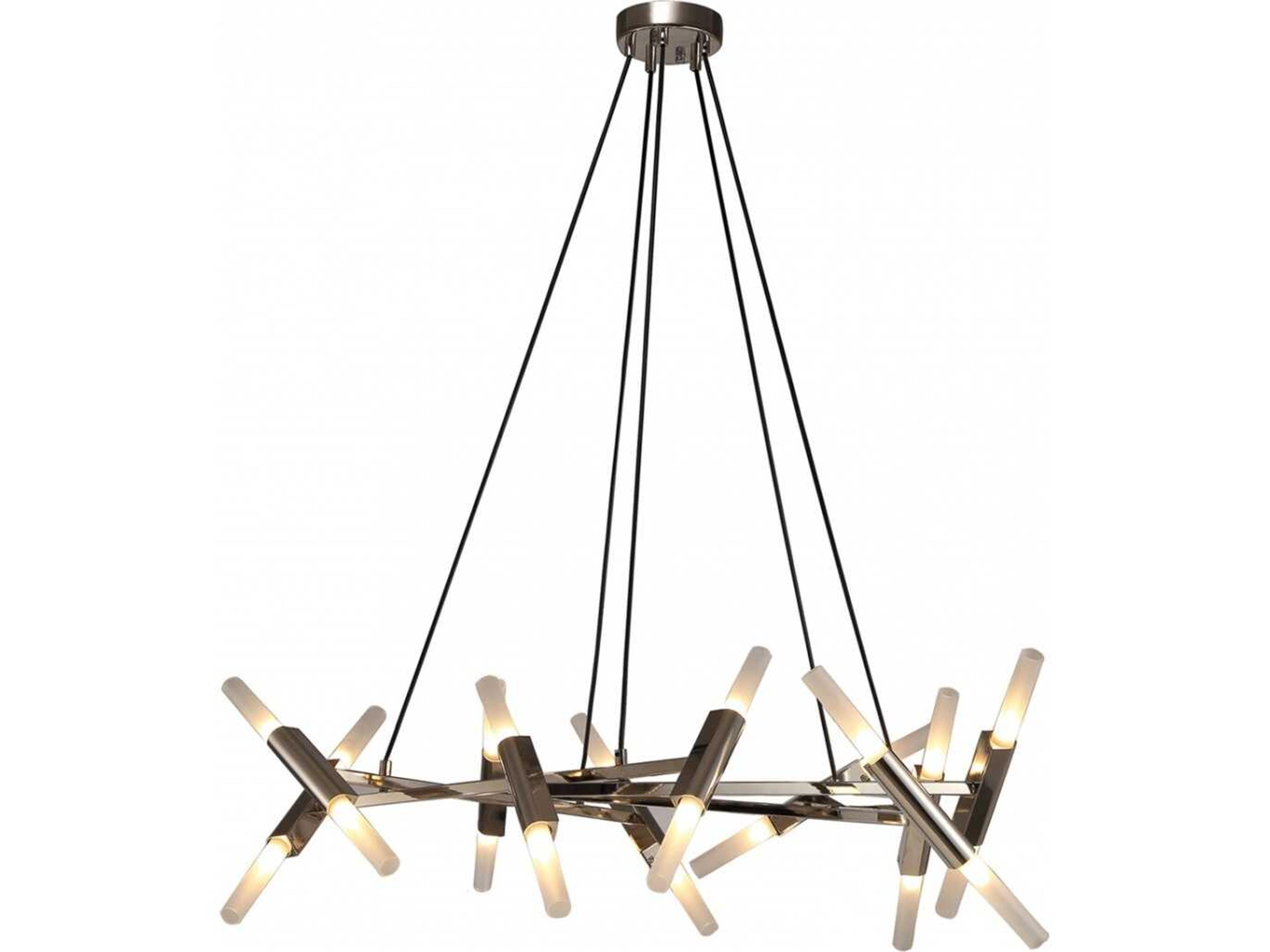 Manhattan Ave 20 Light Square Chandelier in Polished Nickel