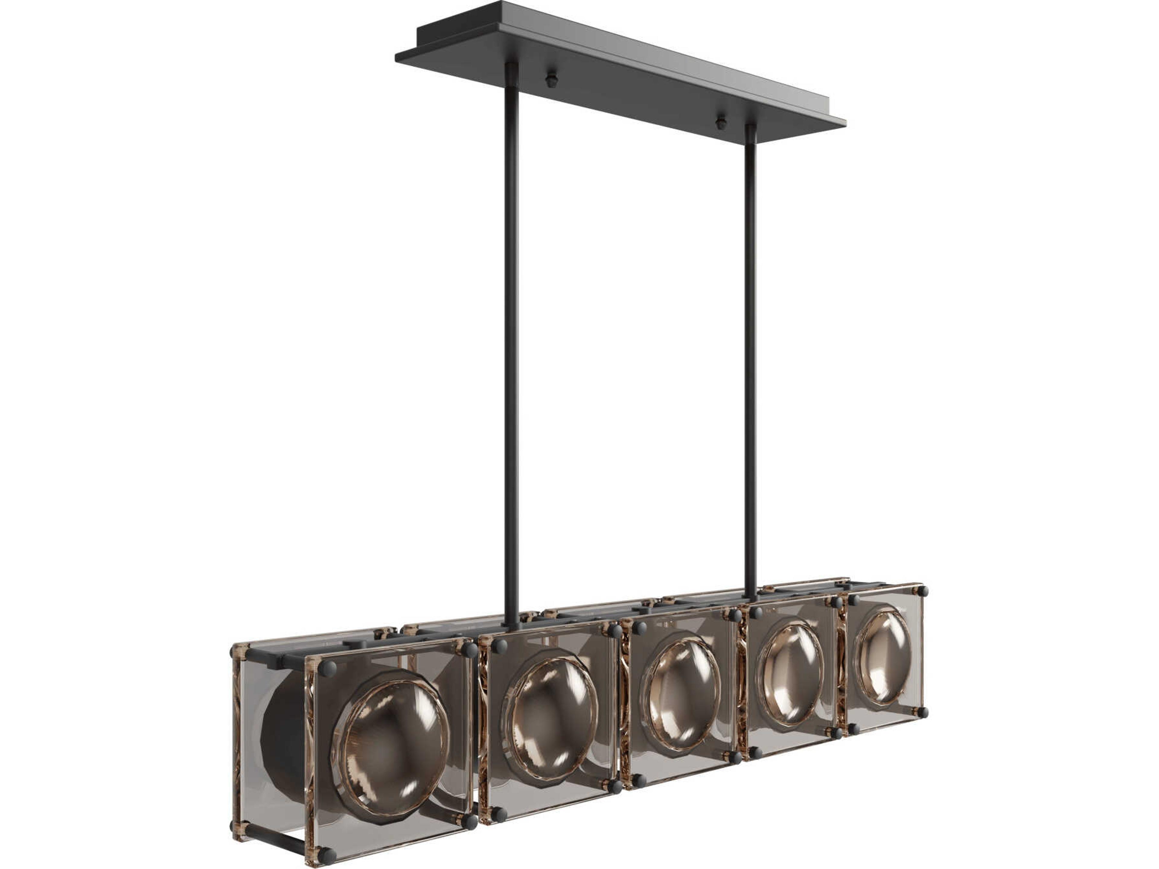 Avenue Lighting Peninisula 5-Light Matte Black Geometric Island Pendant