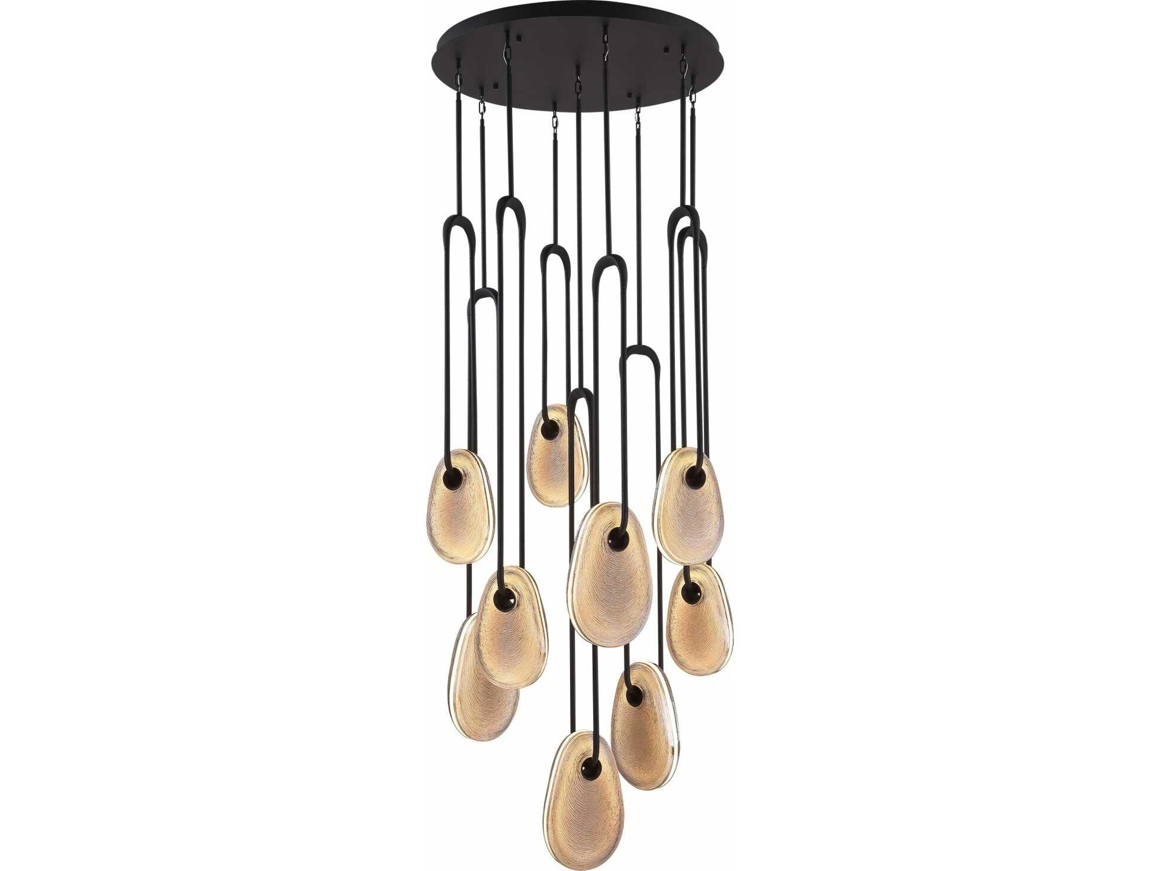 Palmea Collection Flush Mount Light in Black Smoke