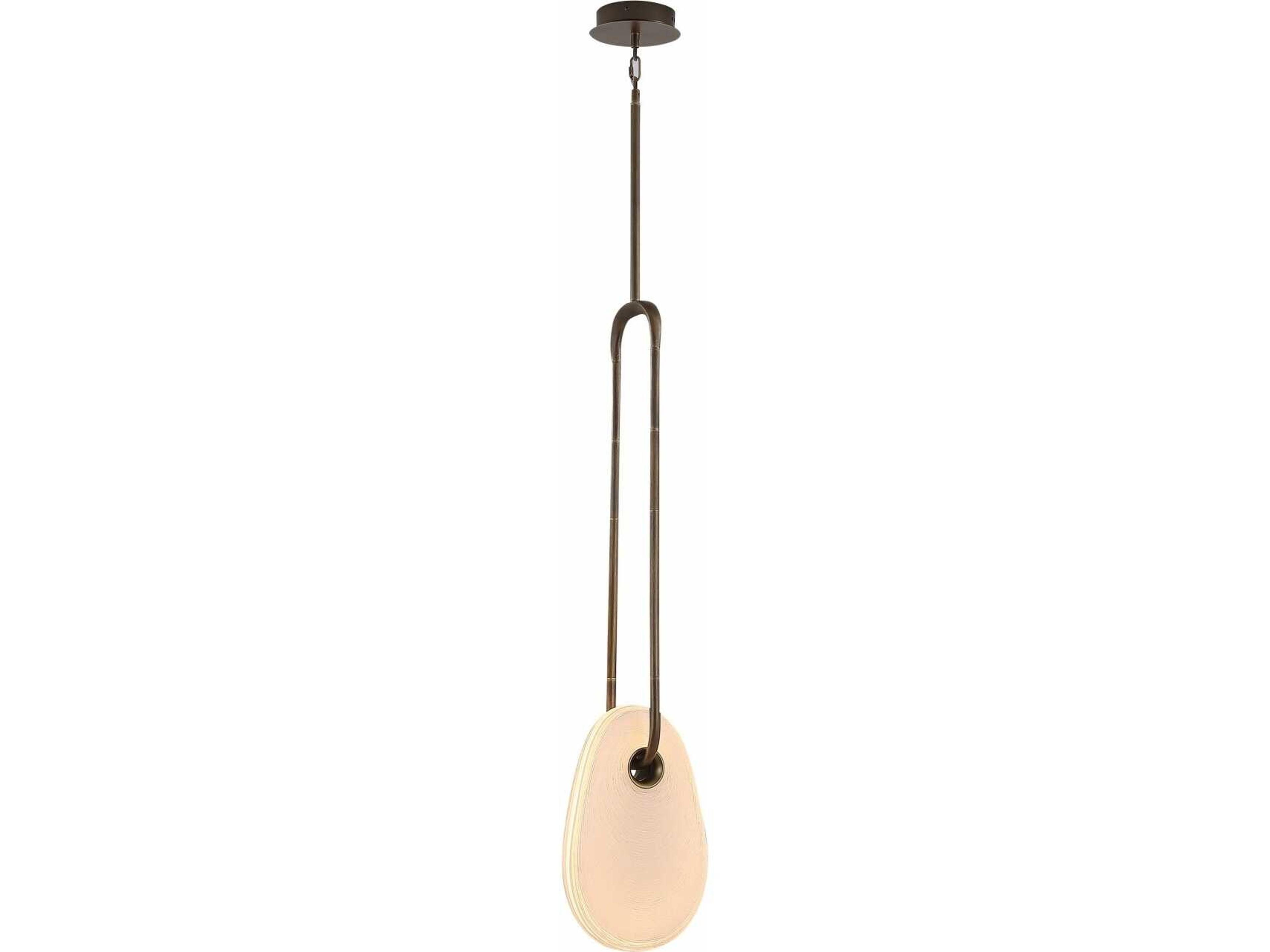 Palmea LED Pendant in Aged Brass