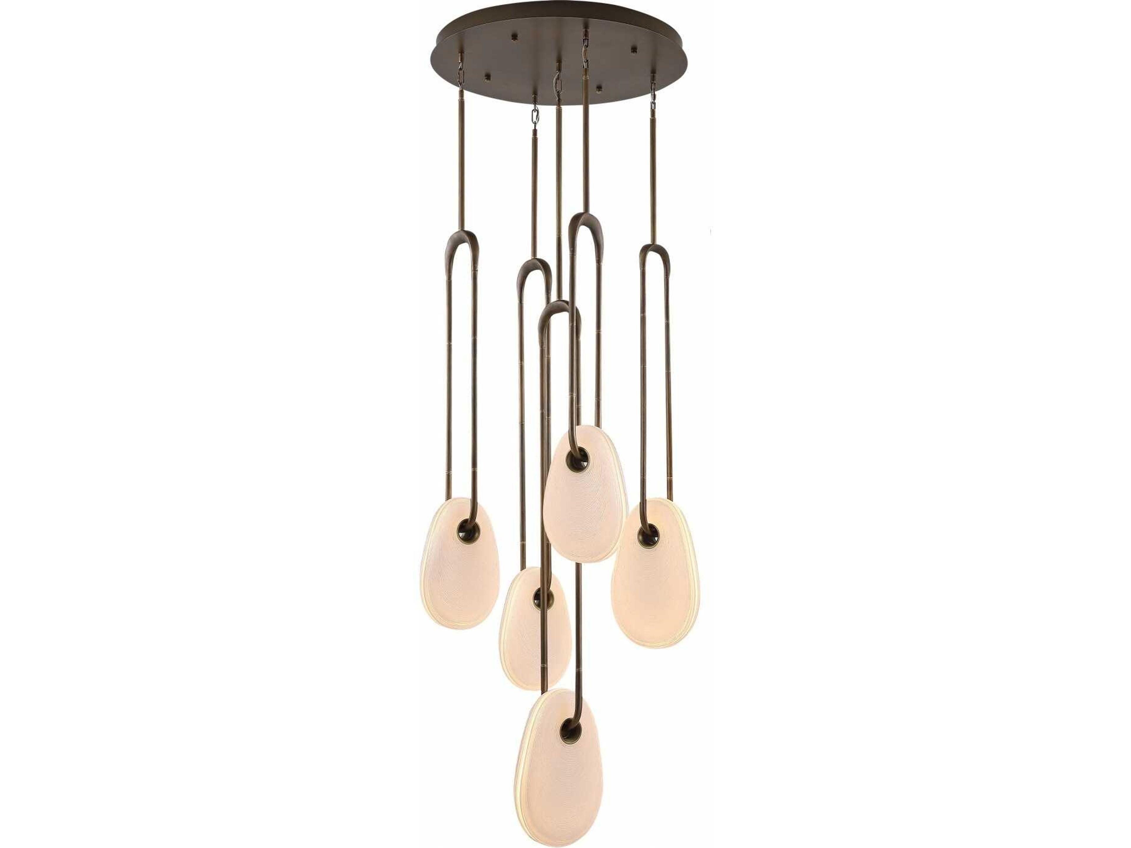 Palmea LED Pendant Lamp in Aged Brass