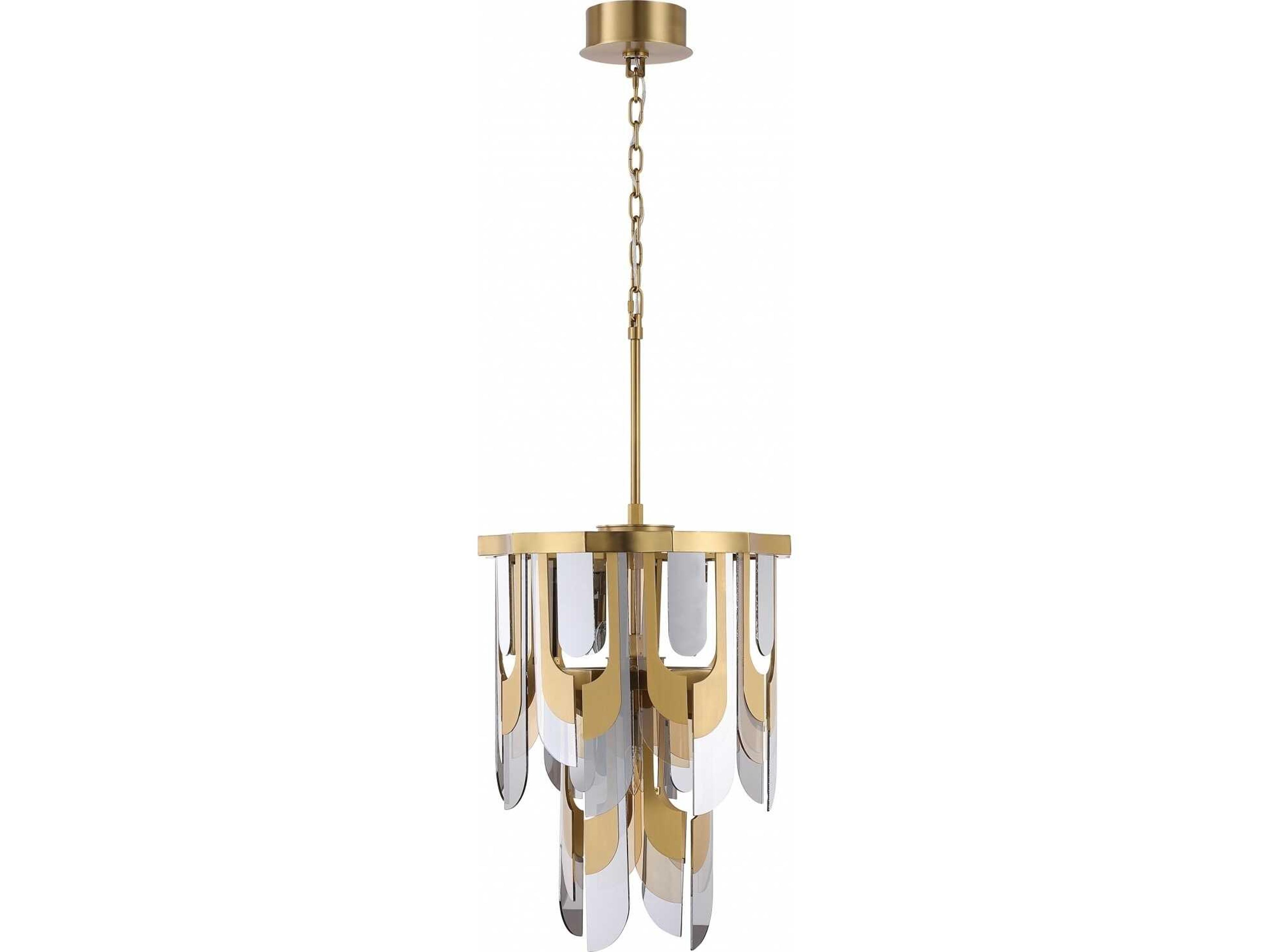 Paramount Seven Light Pendant in Aged Brass