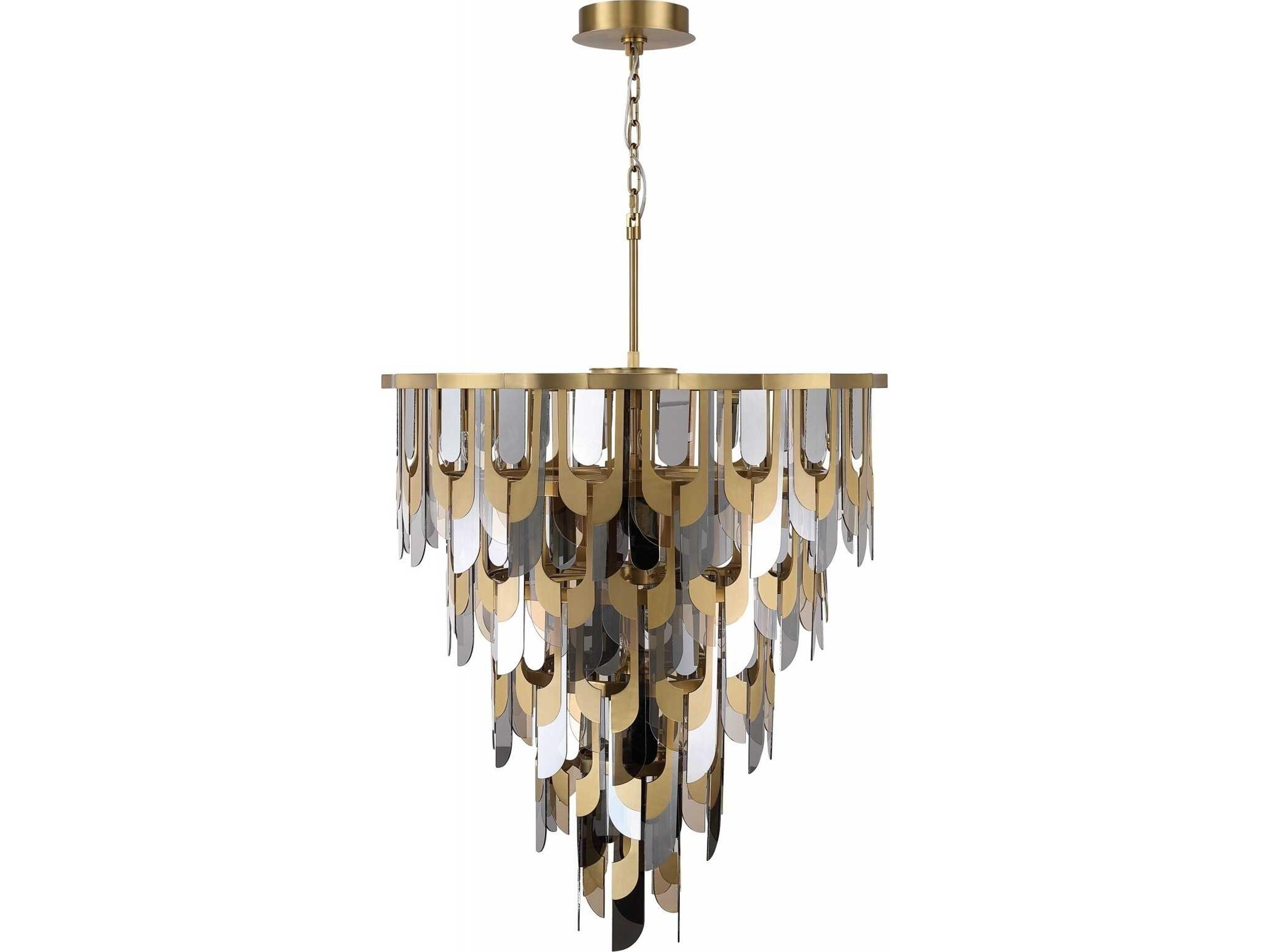 Paramount 25 Light Pendant in Aged Brass
