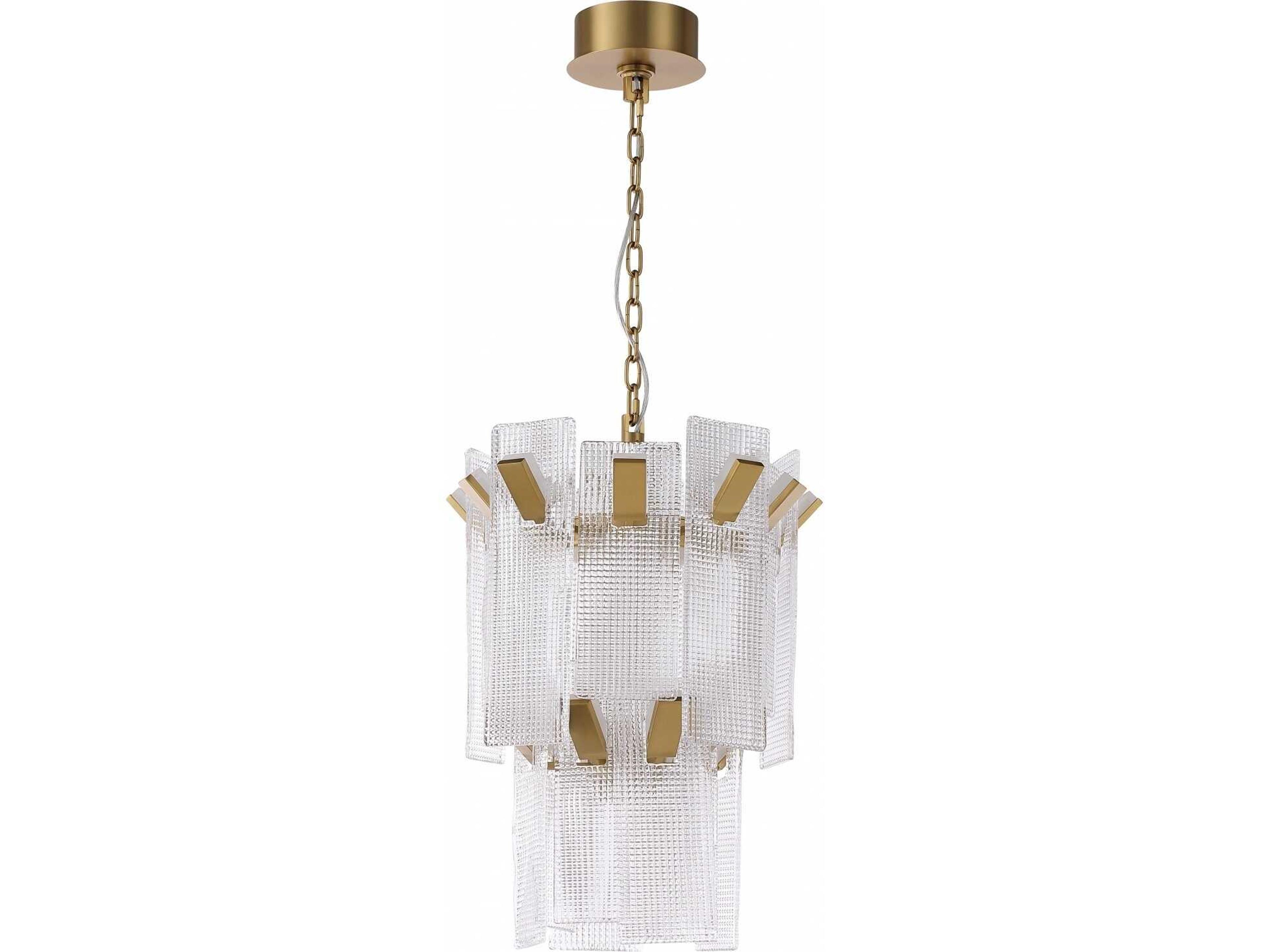 Belmont LED Pendant in Aged Golden Brass