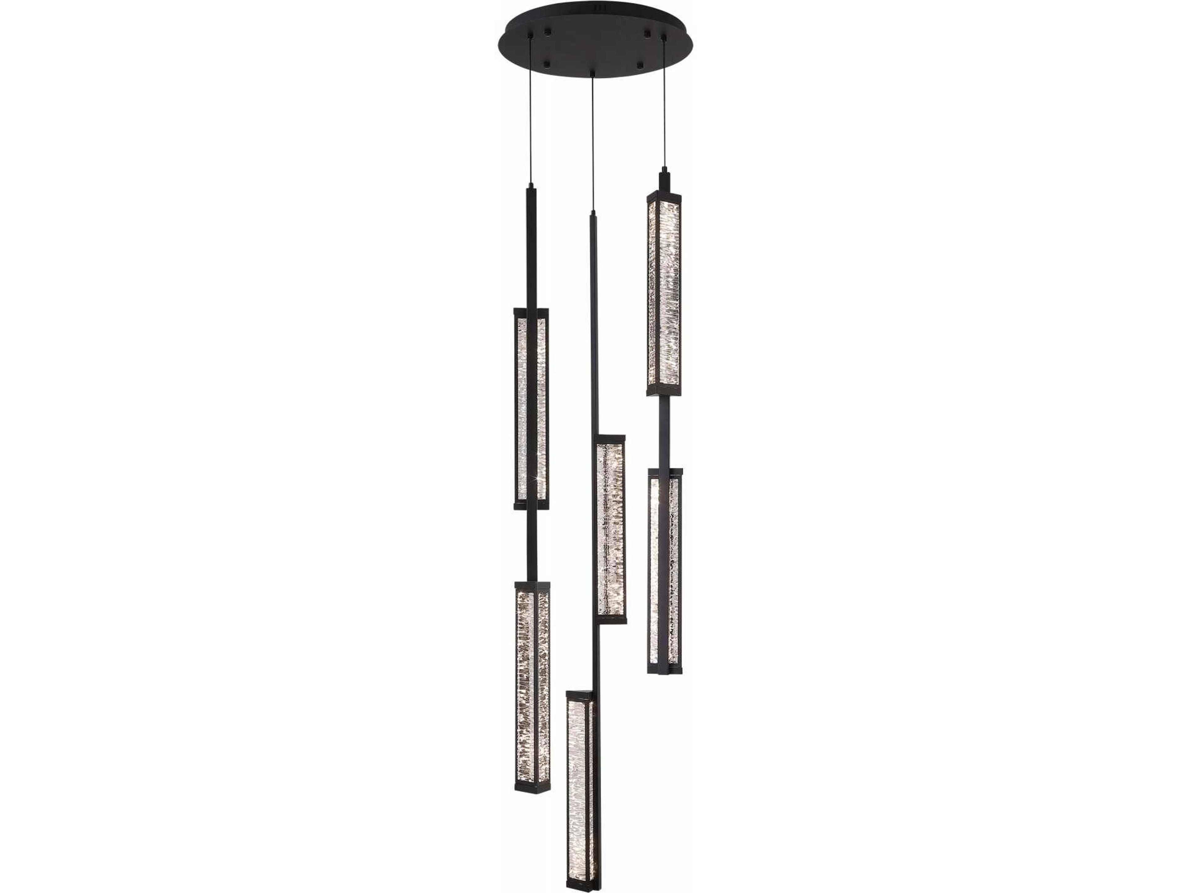 Metropole LED Pendant in Matte Black Modern Sculptural