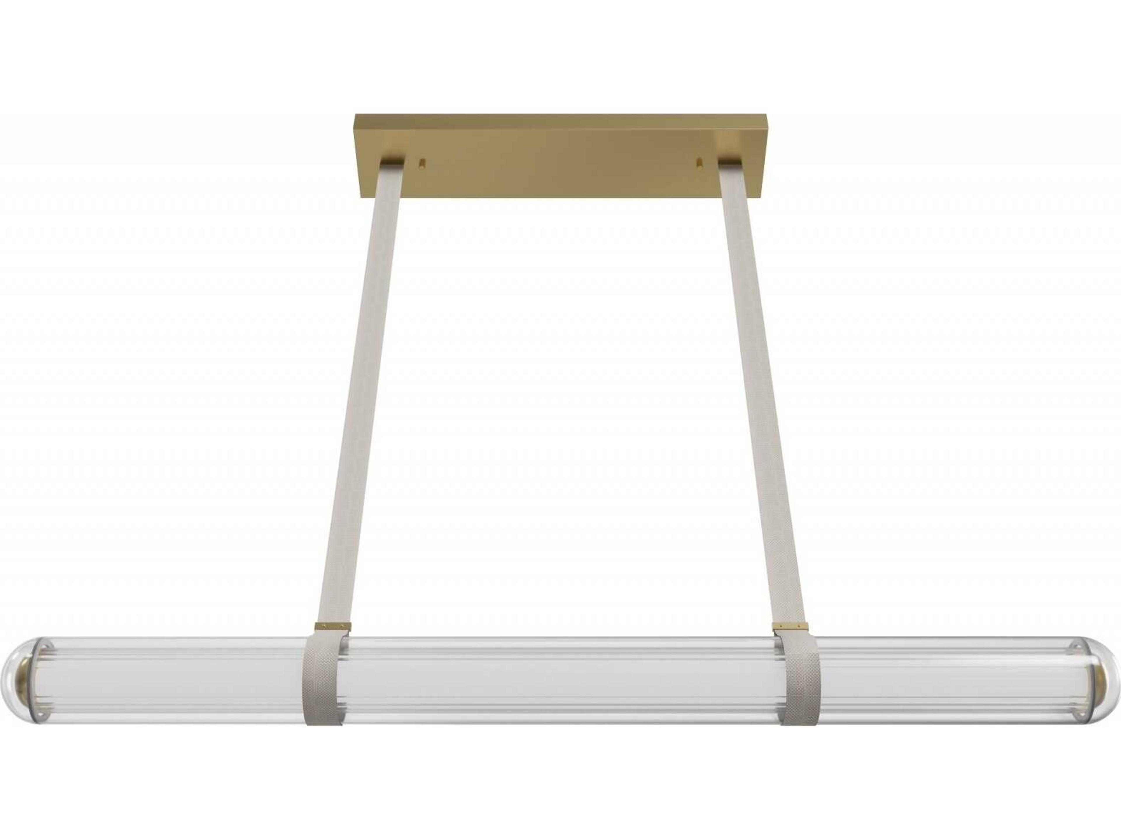 Avenue Lighting Nautilus 1-Light Aged Brass Linear Island Pendant