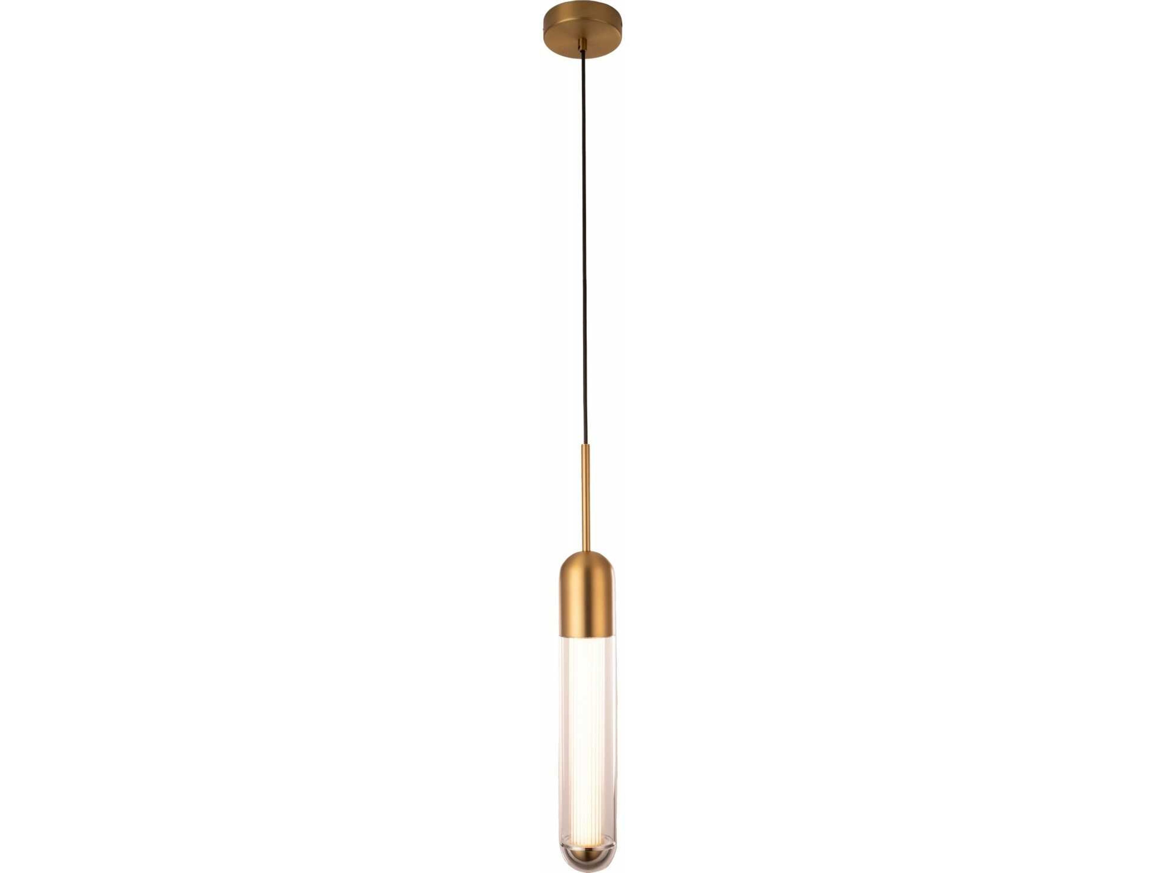 Nautilus LED Pendant in Aged Brass