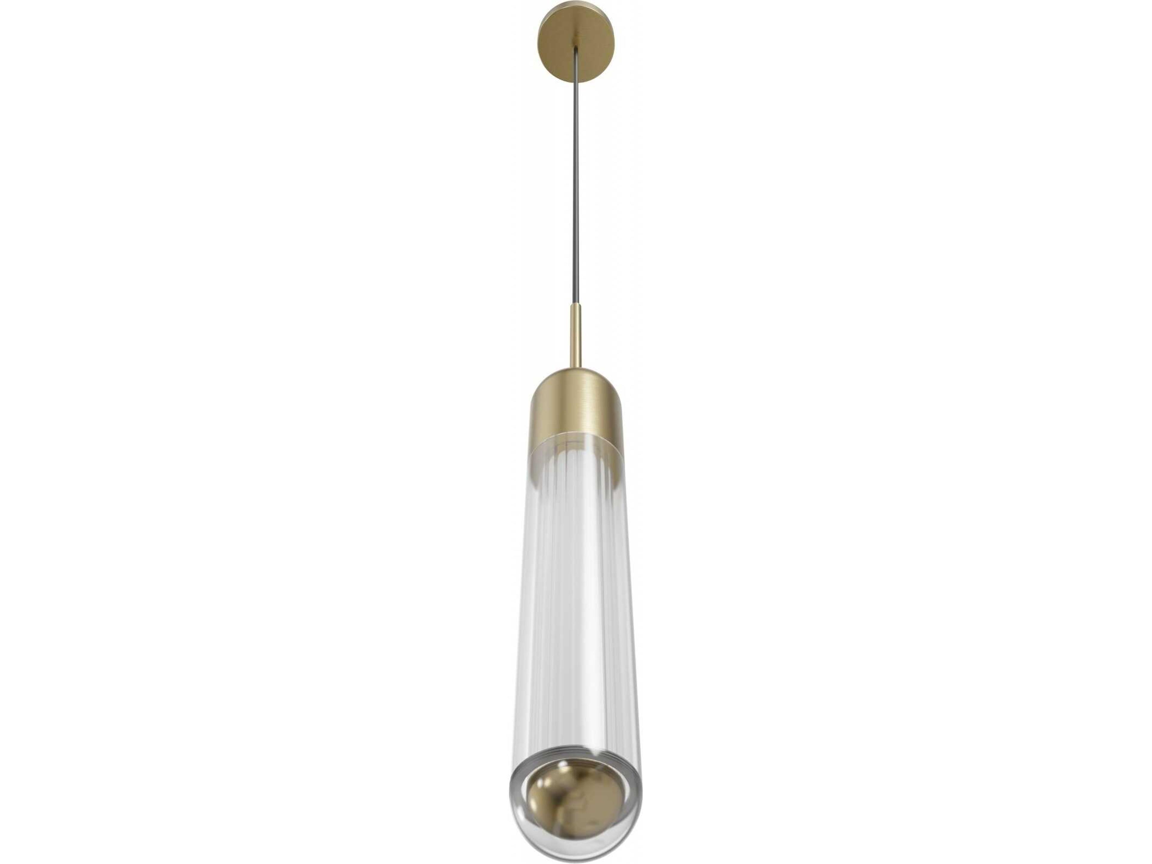 Avenue Lighting Nautilus 1-Light Aged Brass Cylinder Mini Pendant